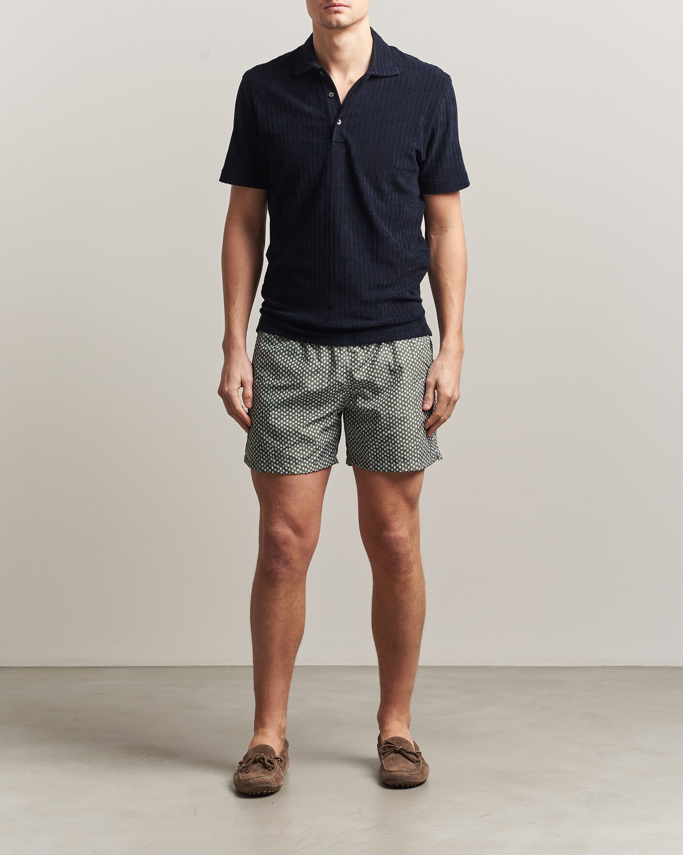 Herre | Badeshorts | Fedeli | Madeira Swim Trunk Green Flowers