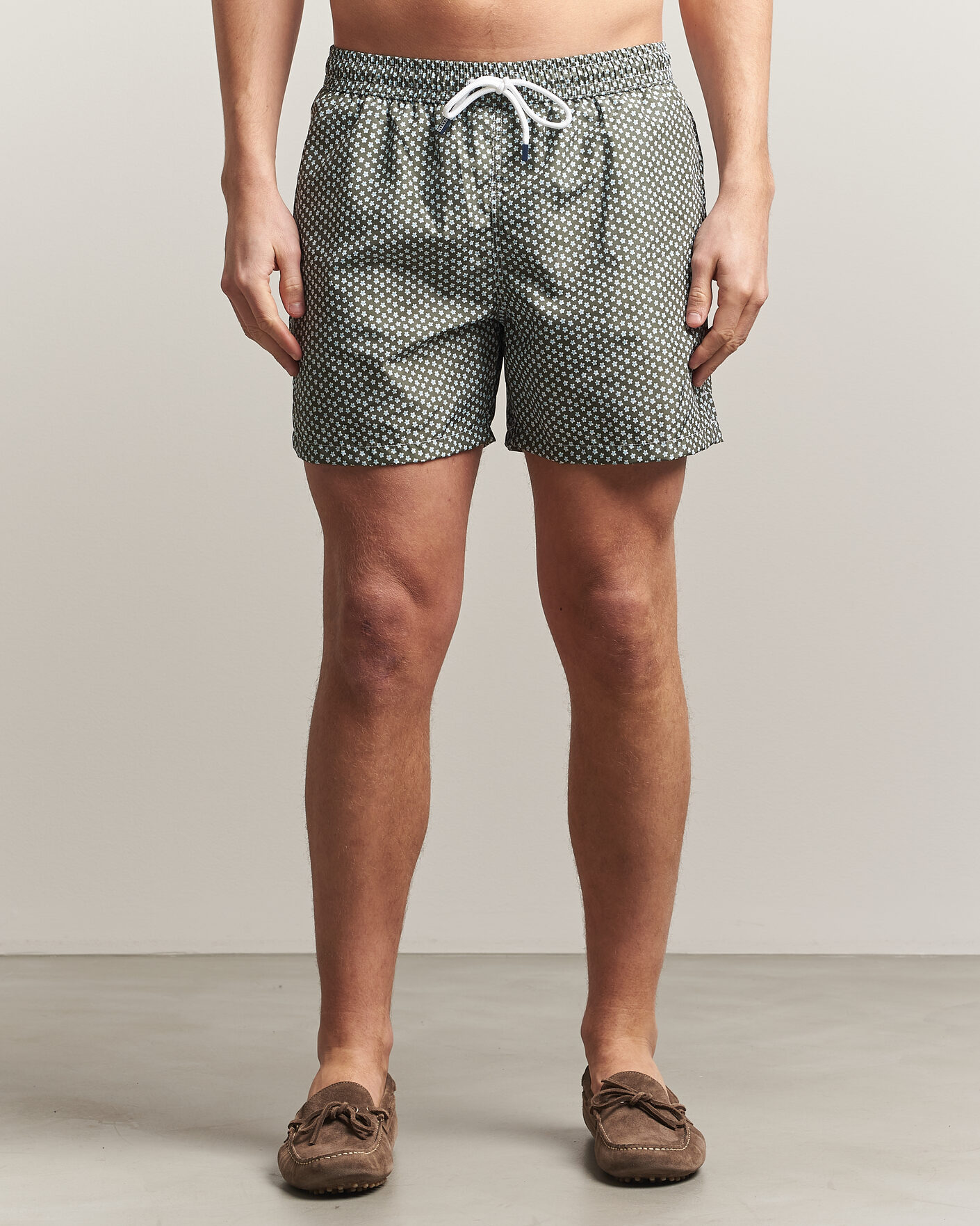 Herre | Badeshorts | Fedeli | Madeira Swim Trunk Green Flowers