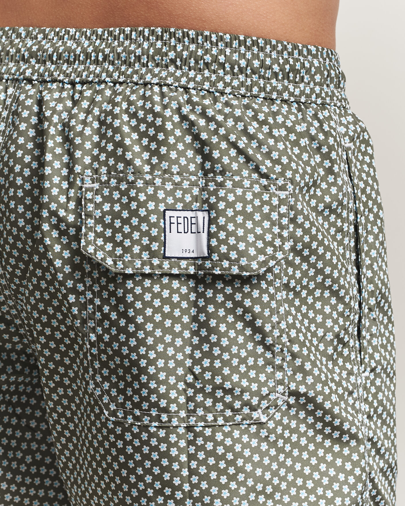Herre | Badeshorts | Fedeli | Madeira Swim Trunk Green Flowers