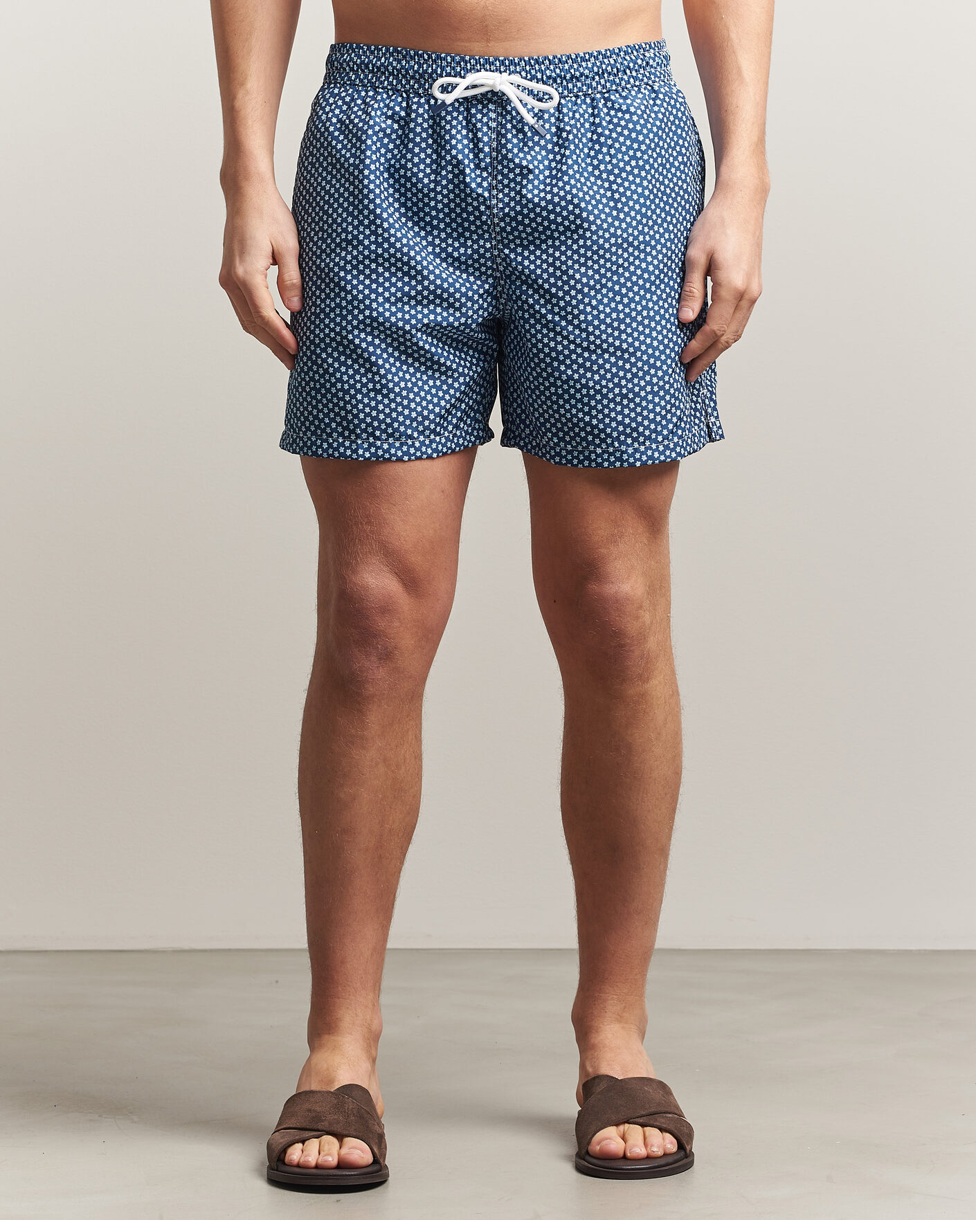 Herre | Badeshorts | Fedeli | Madeira Swim Trunk Blue Flowers