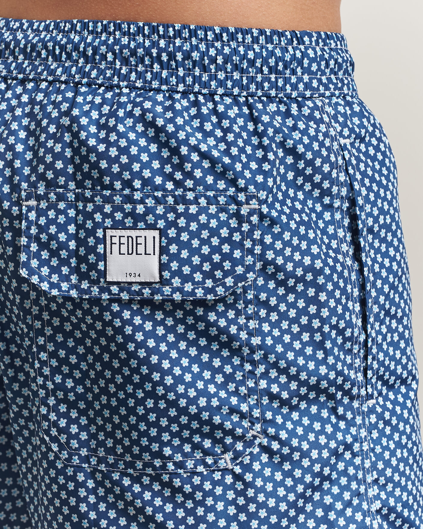Herre | Badeshorts | Fedeli | Madeira Swim Trunk Blue Flowers