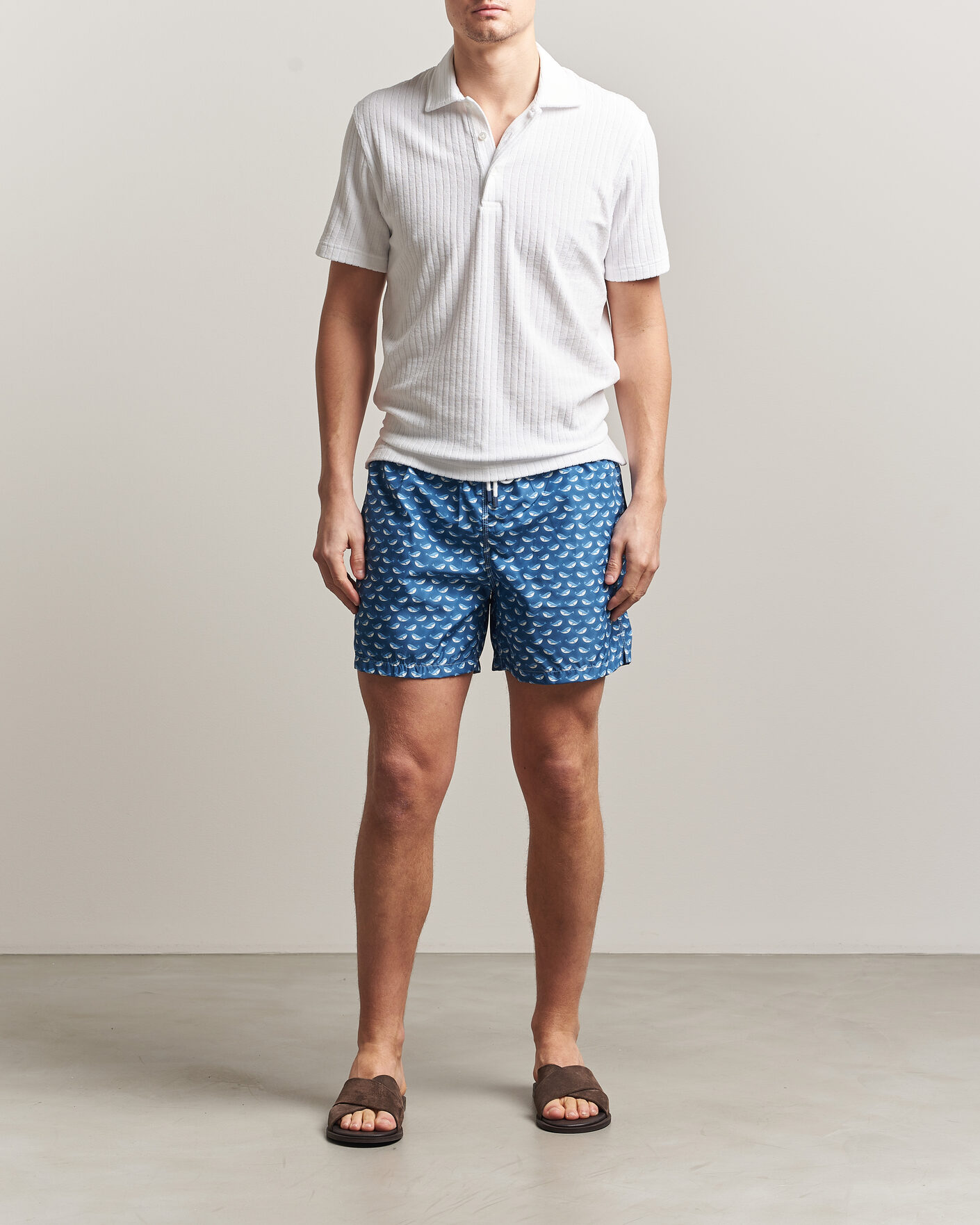 Herre | Badeshorts | Fedeli | Madeira Swim Trunk Blue Whales