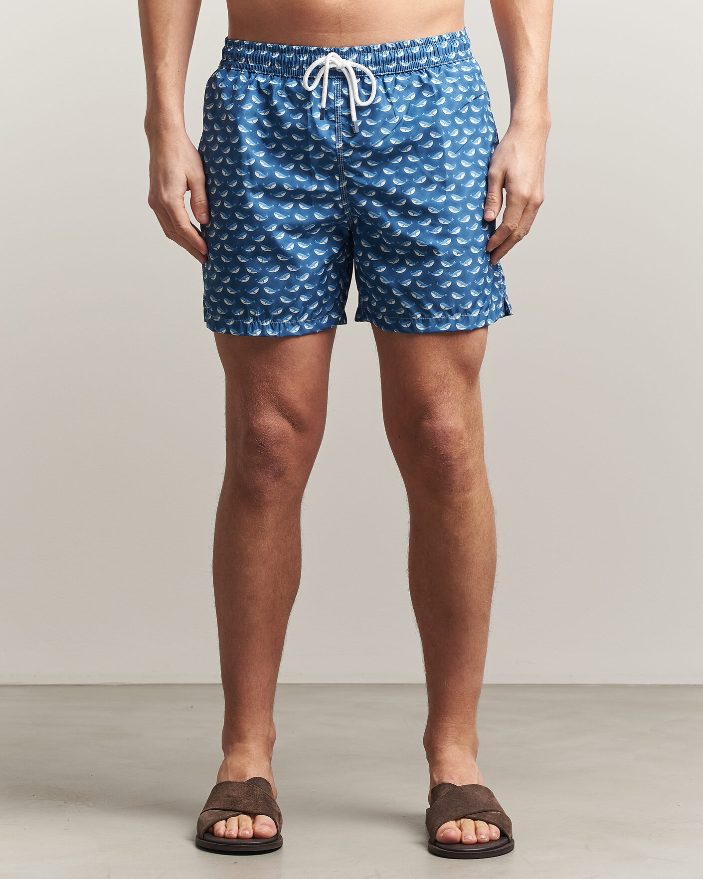 Herre | Badeshorts | Fedeli | Madeira Swim Trunk Blue Whales