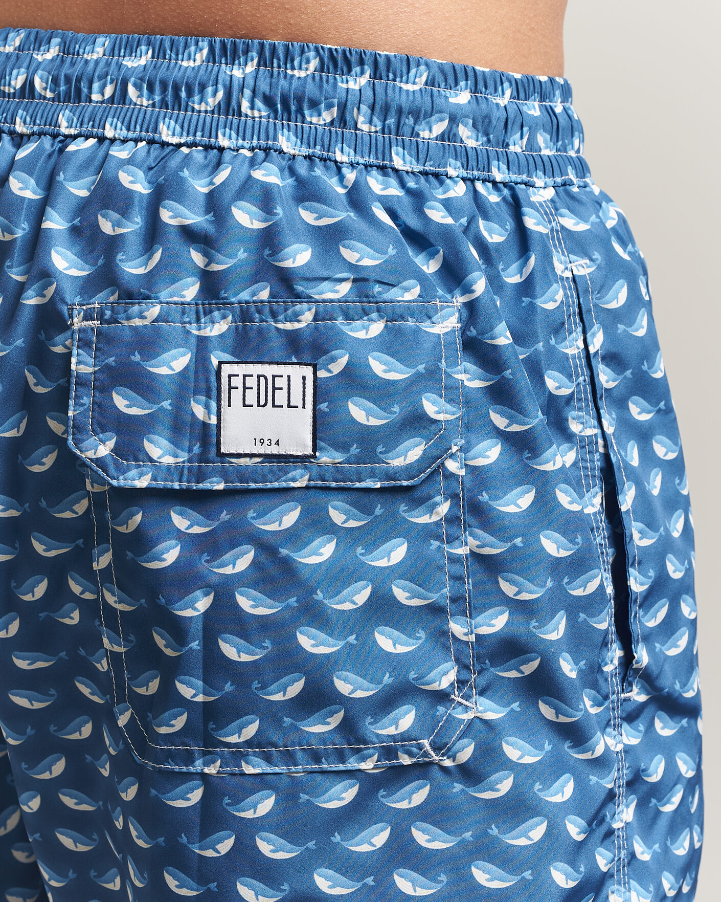 Herre | Badeshorts | Fedeli | Madeira Swim Trunk Blue Whales