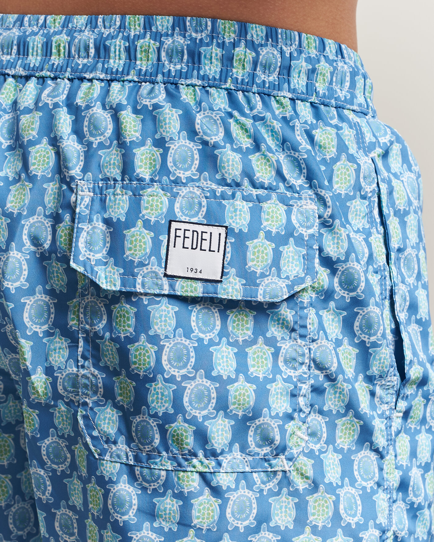 Herre | Badeshorts | Fedeli | Madeira Swim Trunk Blue Turtles