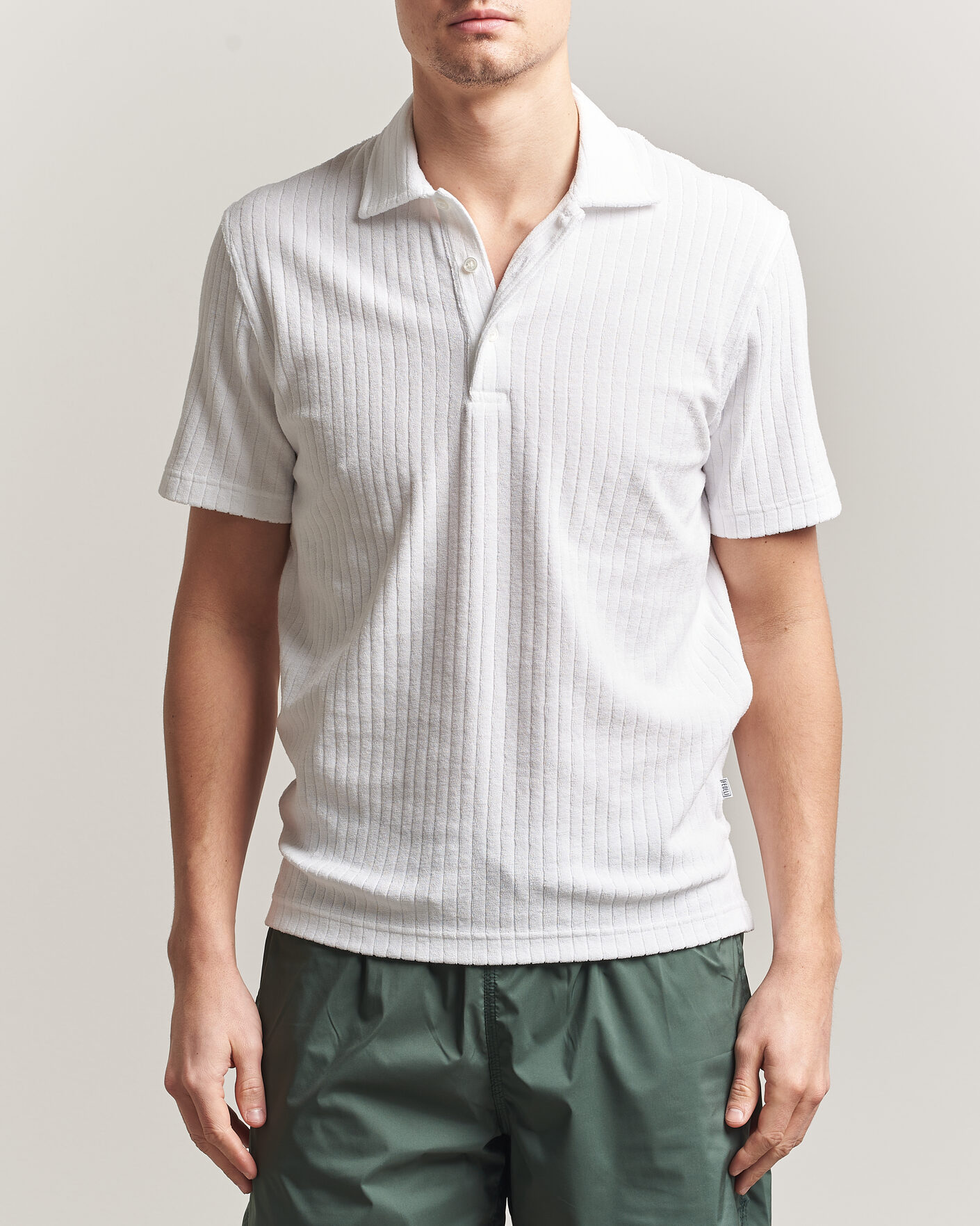 Herre | Pikéer | Fedeli | Rib Terry Polo White