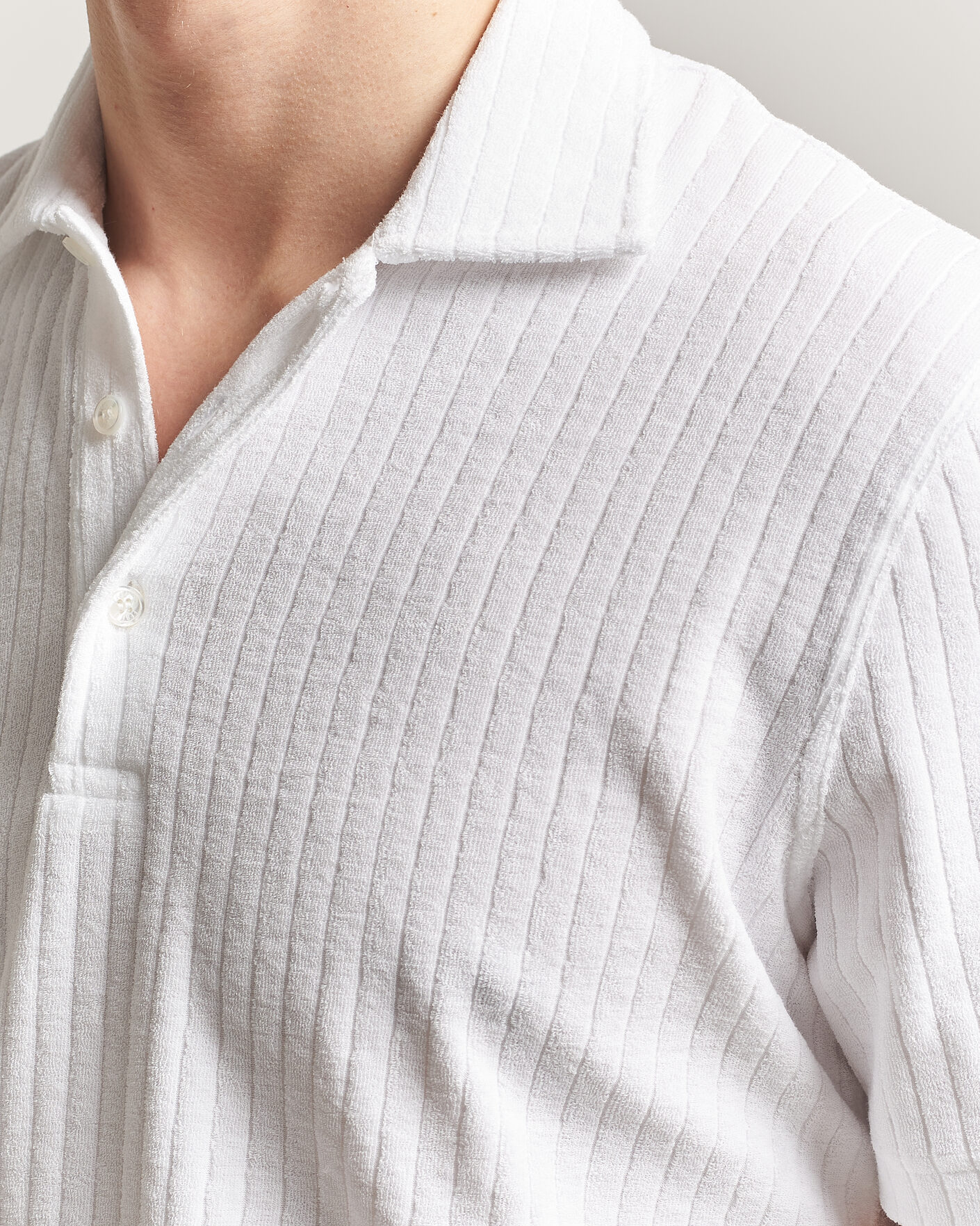 Herre | Pikéer | Fedeli | Rib Terry Polo White