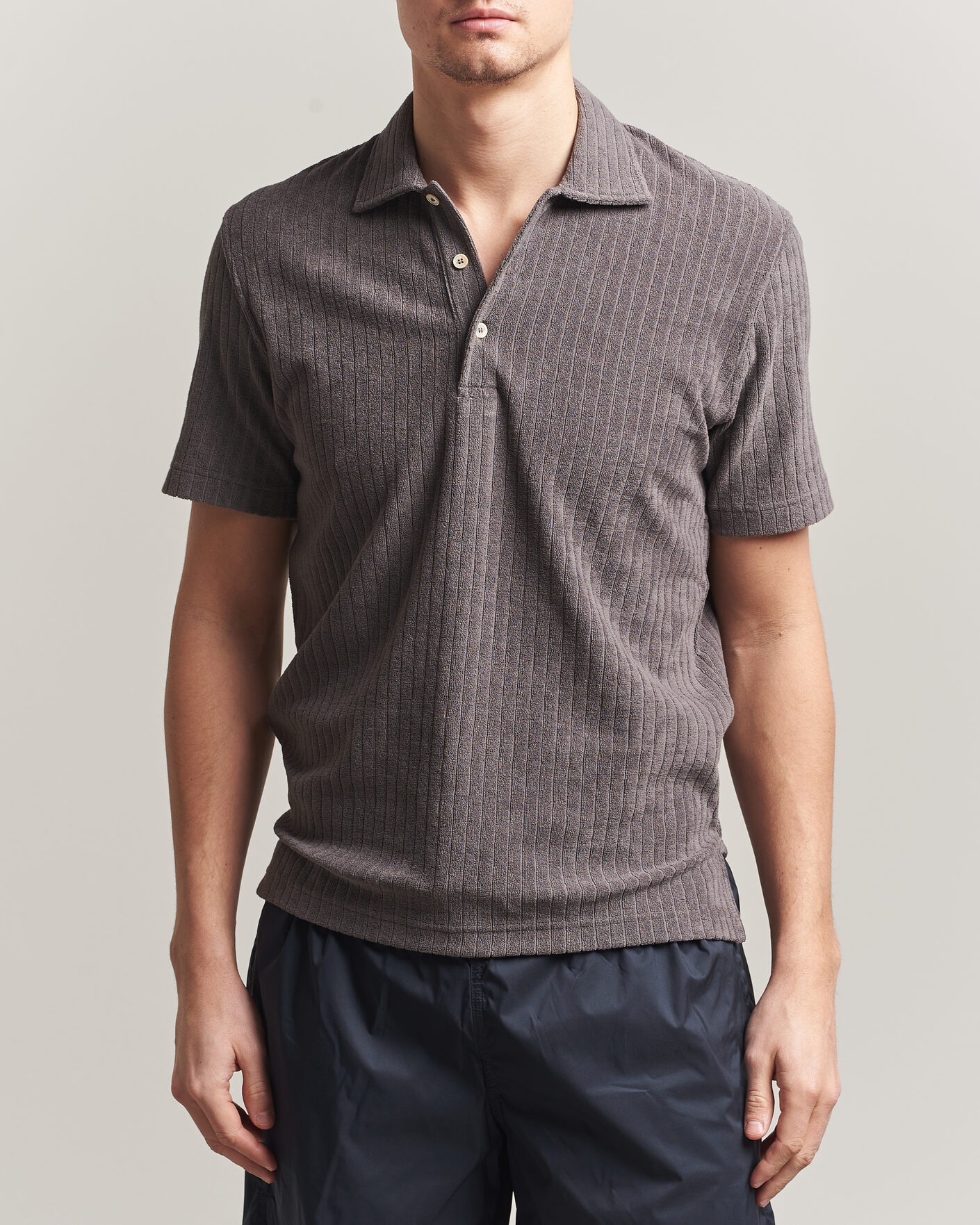 Herre | Pikéer | Fedeli | Rib Terry Polo Taupe