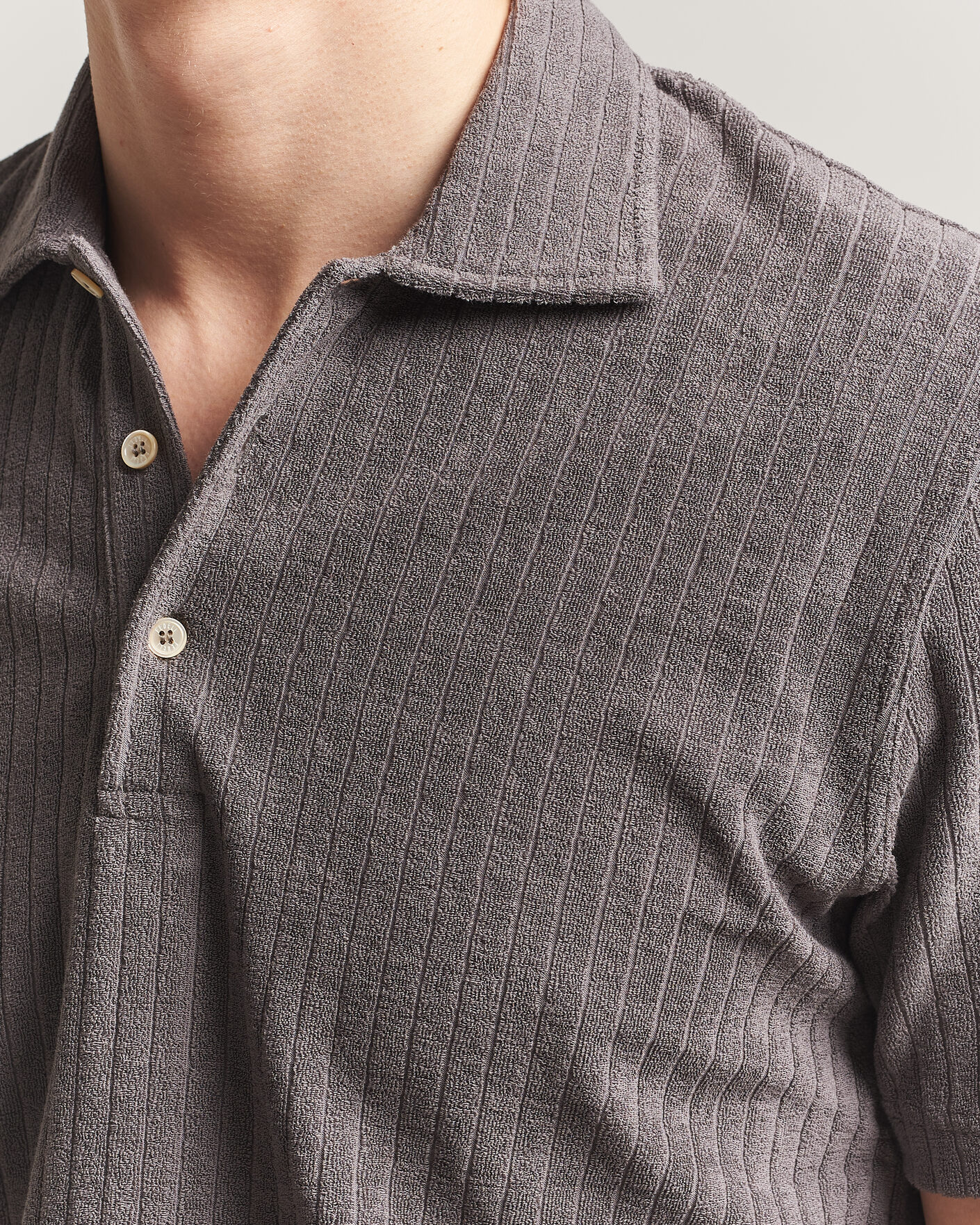 Herre | Pikéer | Fedeli | Rib Terry Polo Taupe