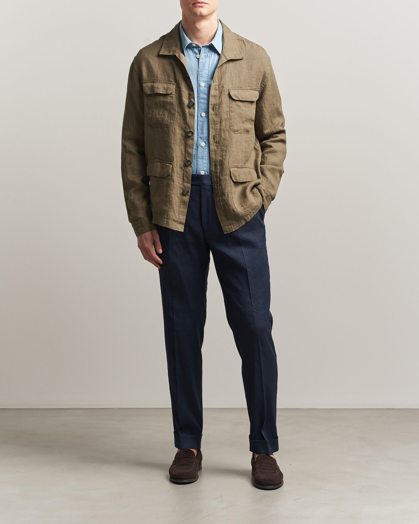 Herre | Jakker | Herno | Linen Safari Jacket Military