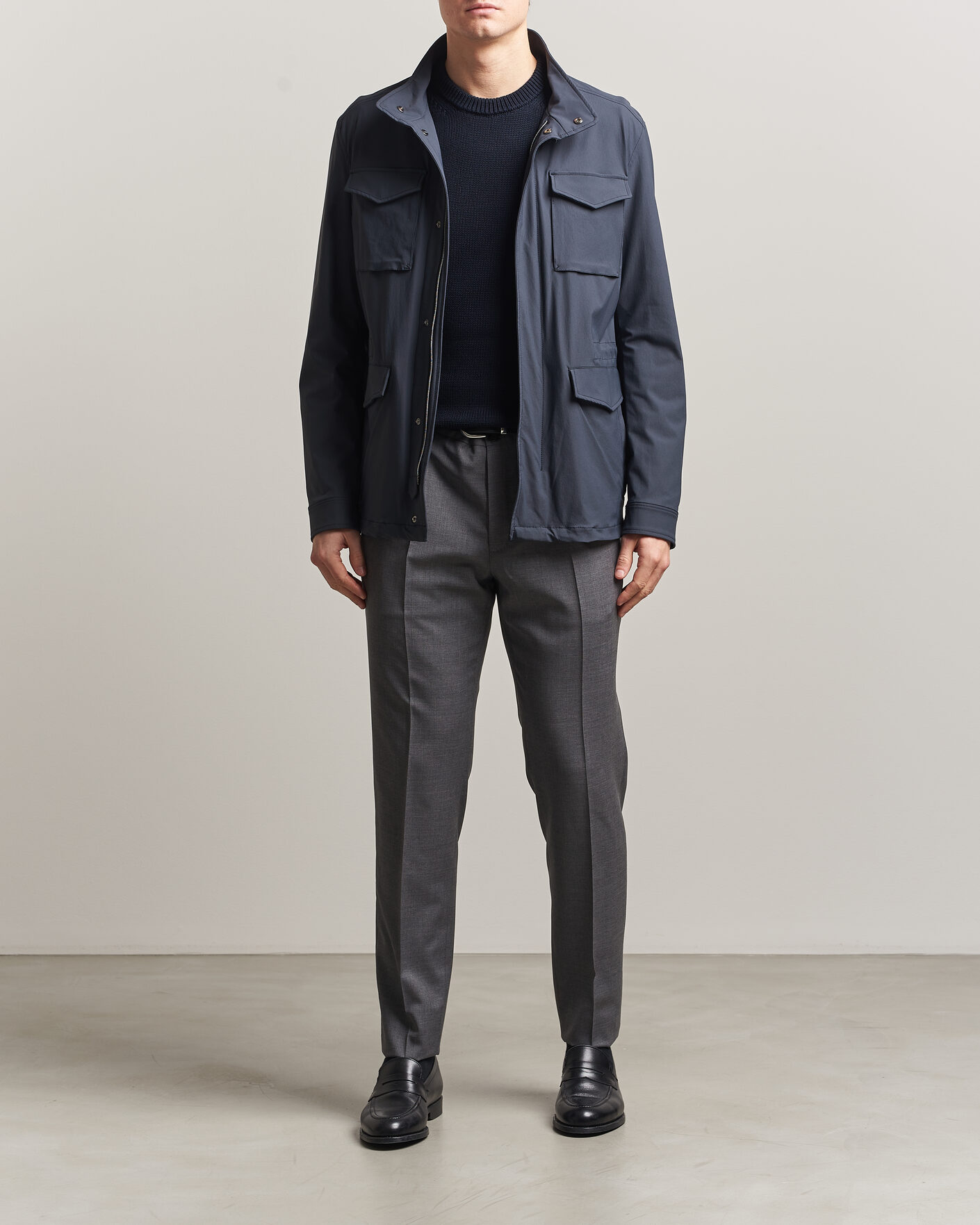 Herre | Jakker | Herno | Soft Nylon Field Jacket Navy