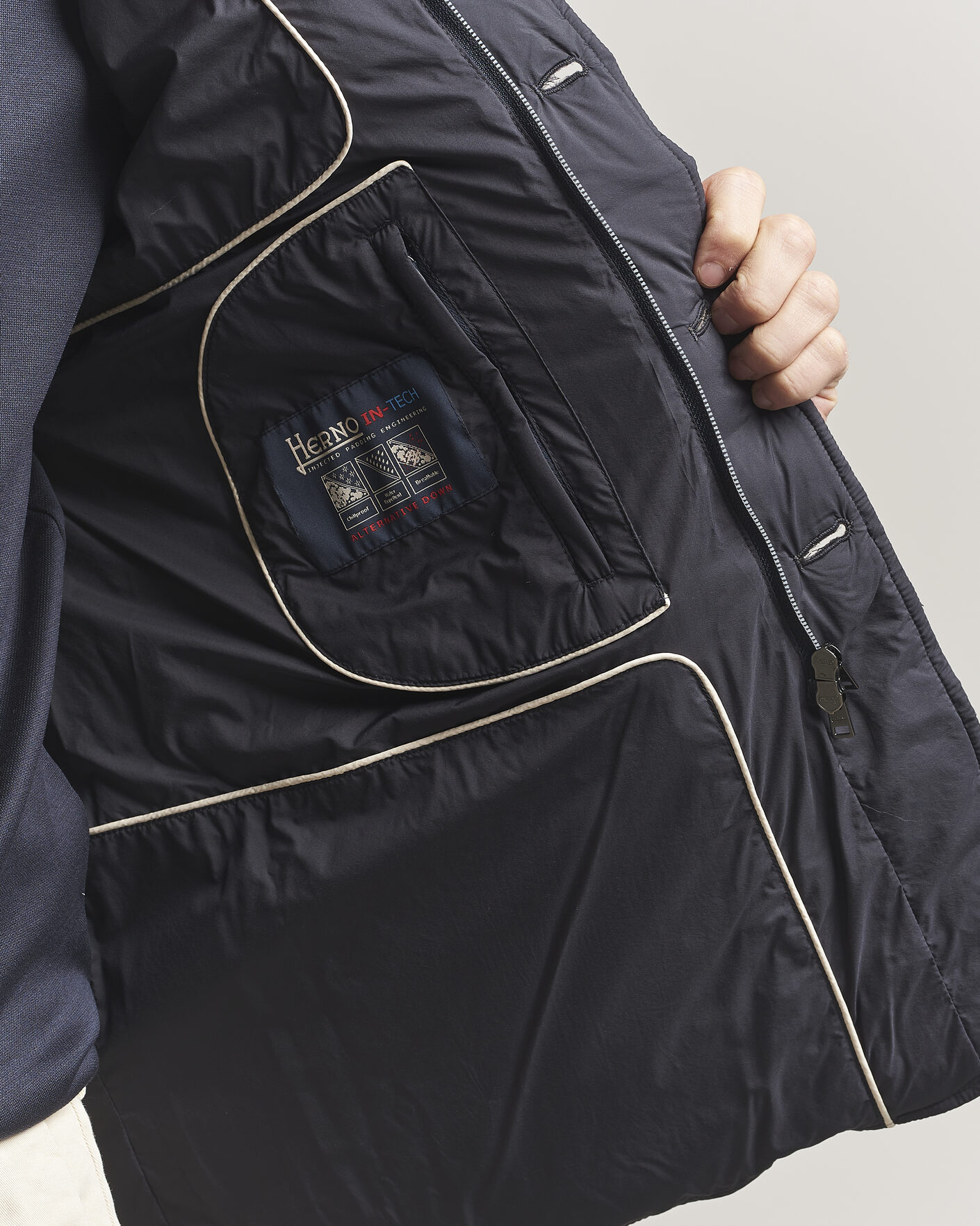 Herre | Jakker | Herno | Nuage Matt Nylon Blazer Navy