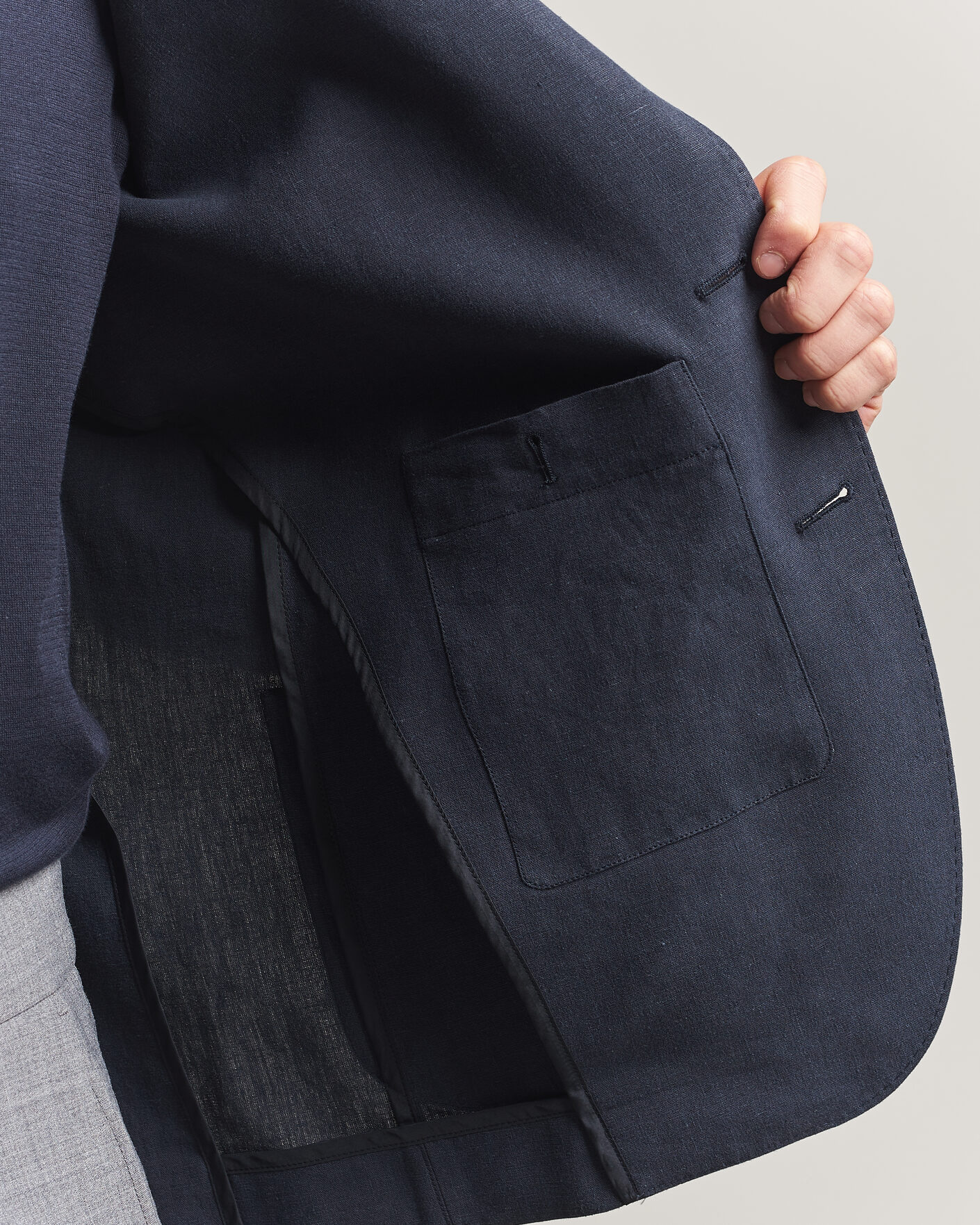 Herre | Dressjakker | Herno | Cotton/Linen Blazer Navy