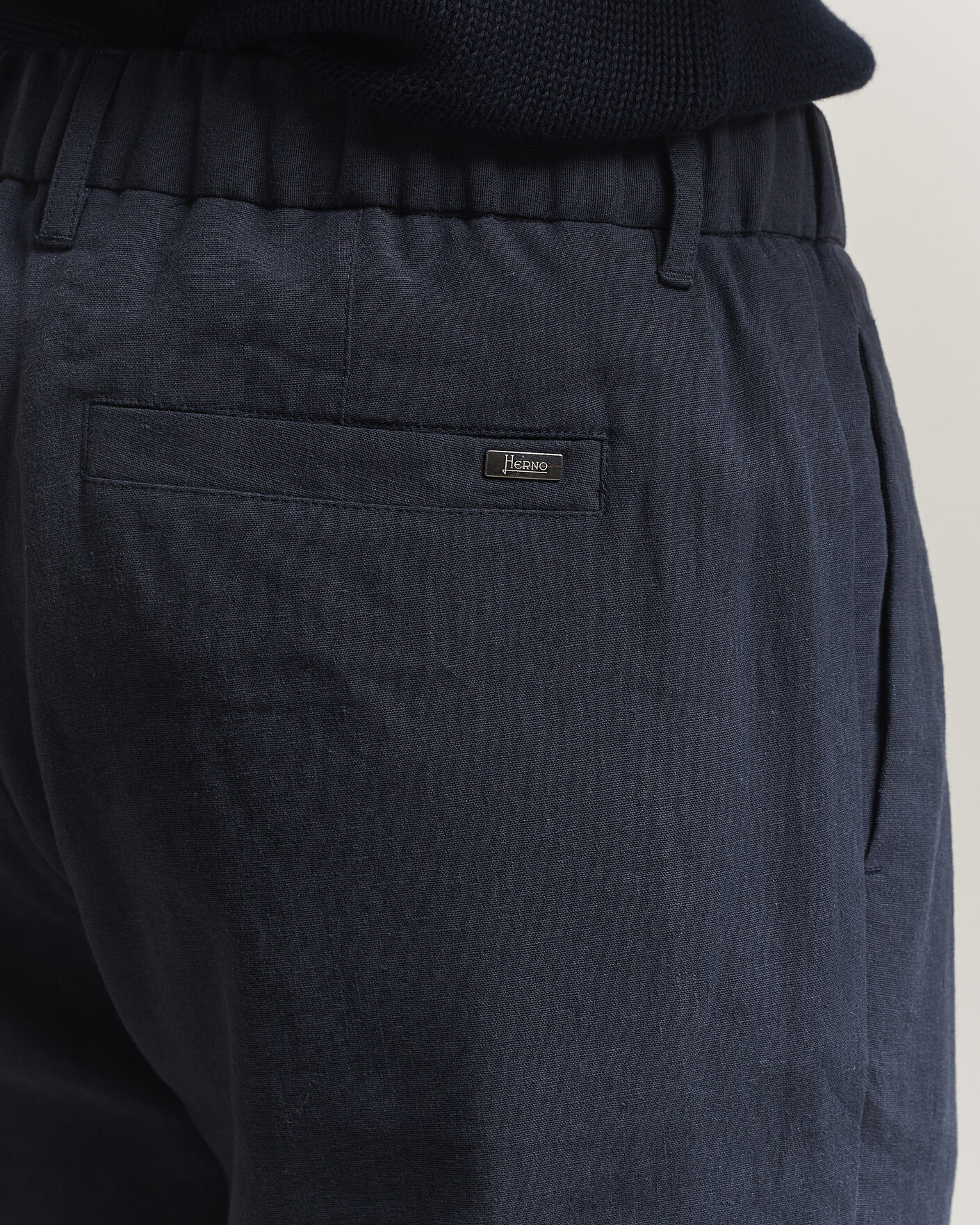 Herre | Bukser | Herno | Cotton/Linen Drawstring Pants Navy