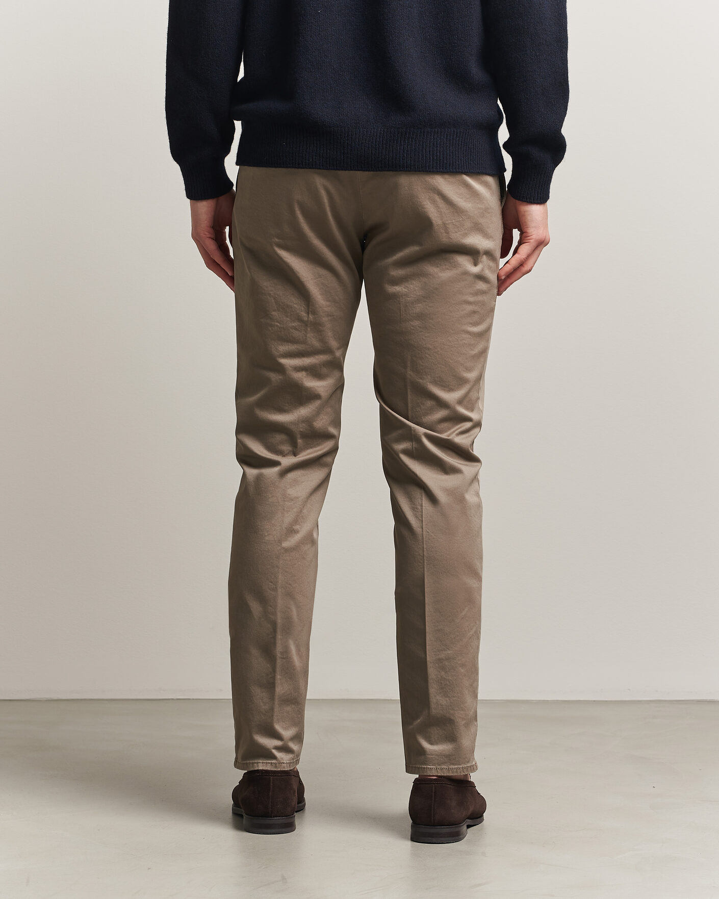 Herre | Bukser | Incotex | Slim Fit Garment Dyed Slacks Taupe