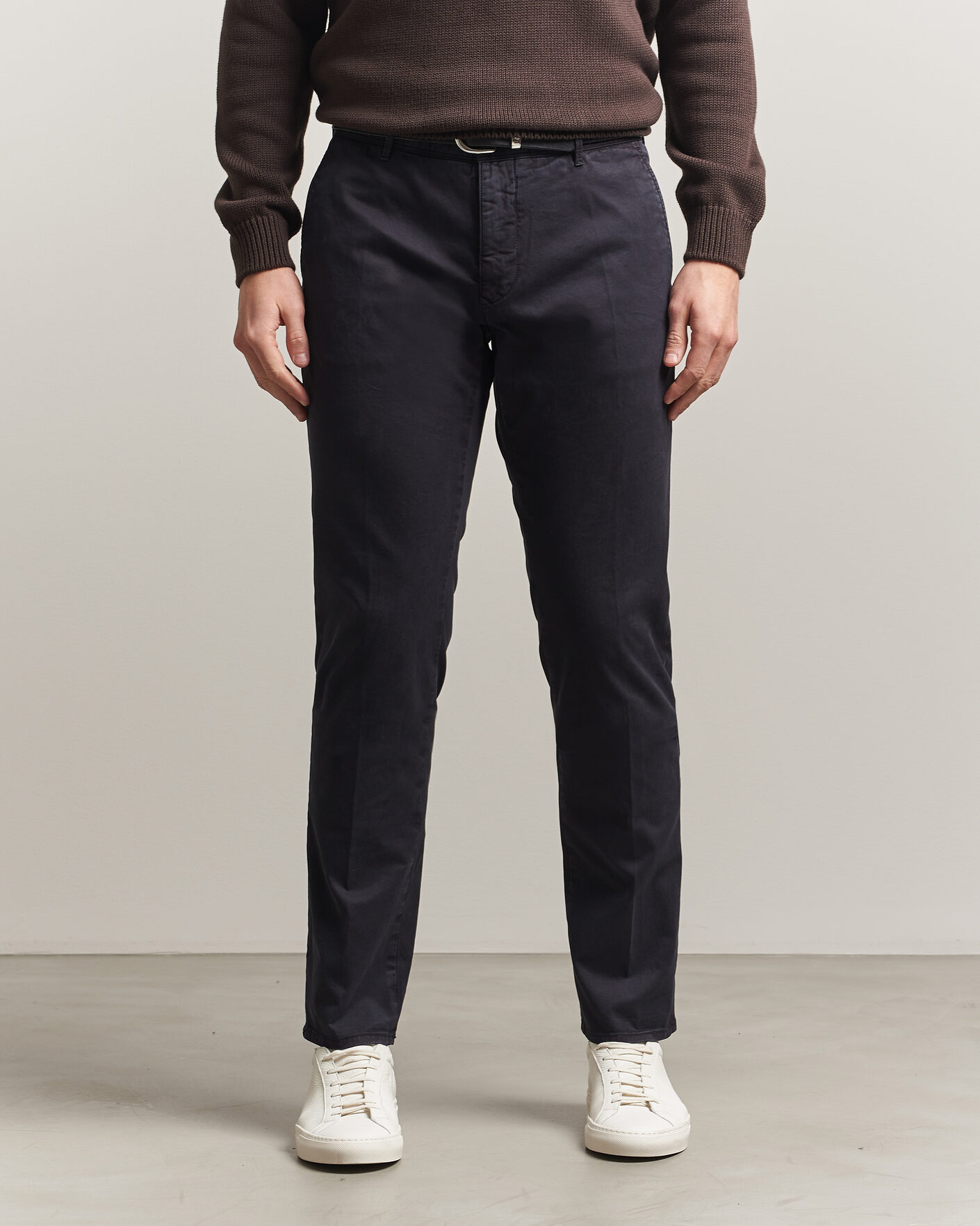 Herre | Bukser | Incotex | Slim Fit Garment Dyed Slacks Navy