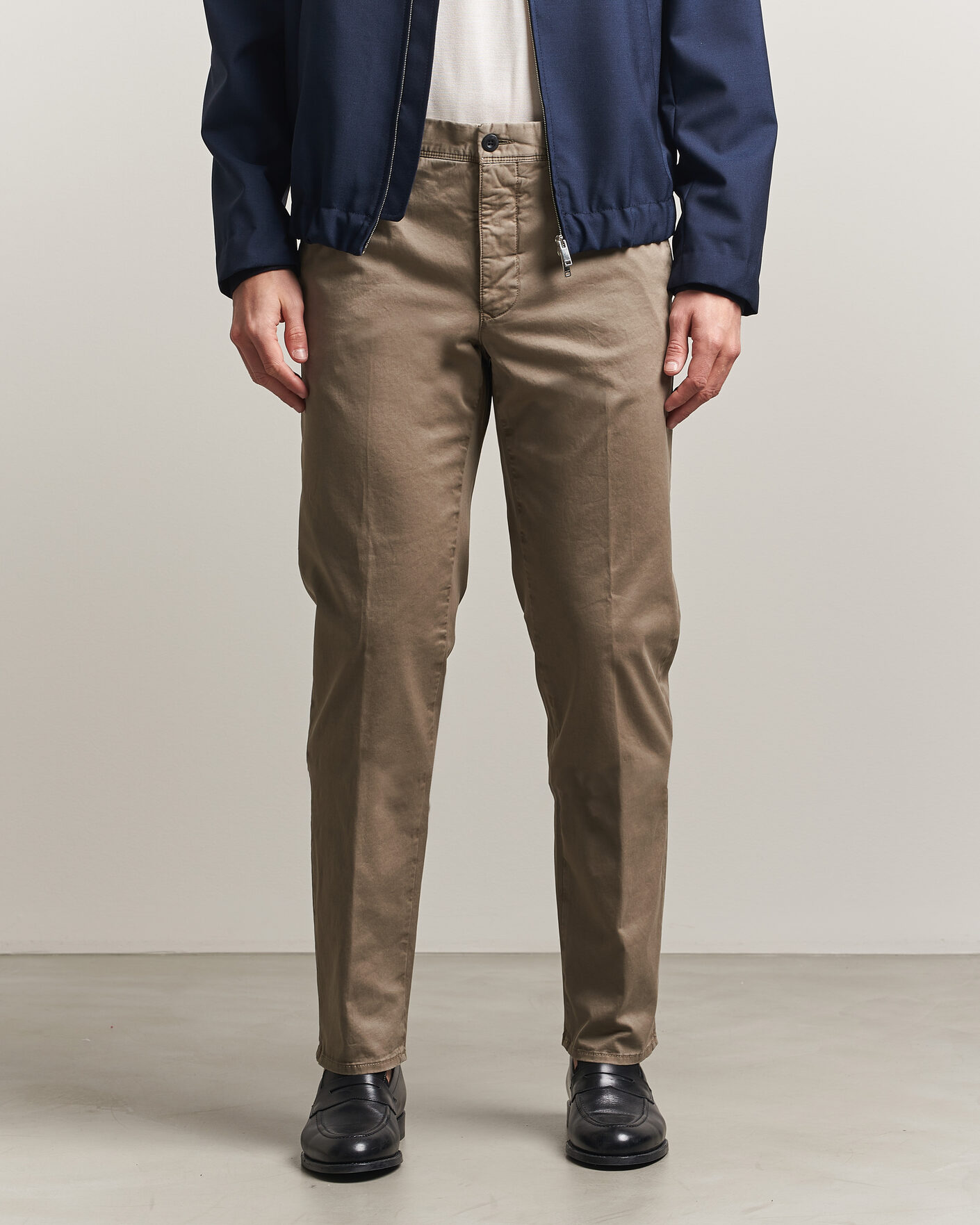 Herre | Bukser | Incotex | Regular Fit Garment Dyed Slacks Brown