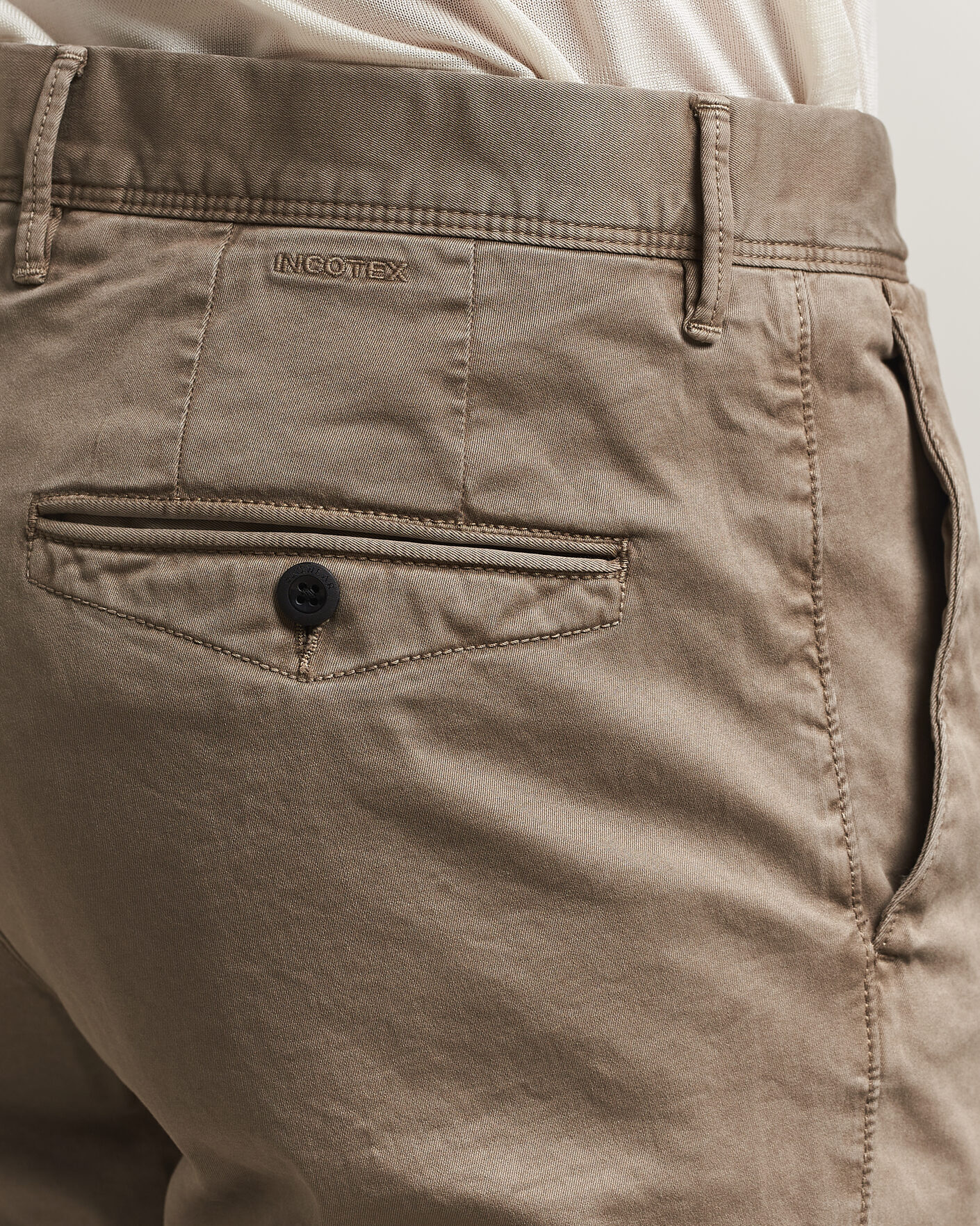 Herre | Bukser | Incotex | Regular Fit Garment Dyed Slacks Brown