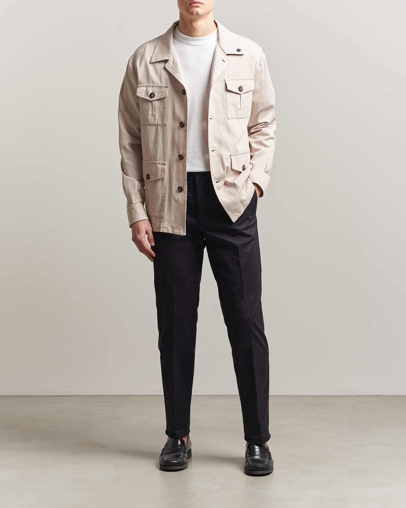 Herre | Bukser | Incotex | Regular Fit Garment Dyed Slacks Navy