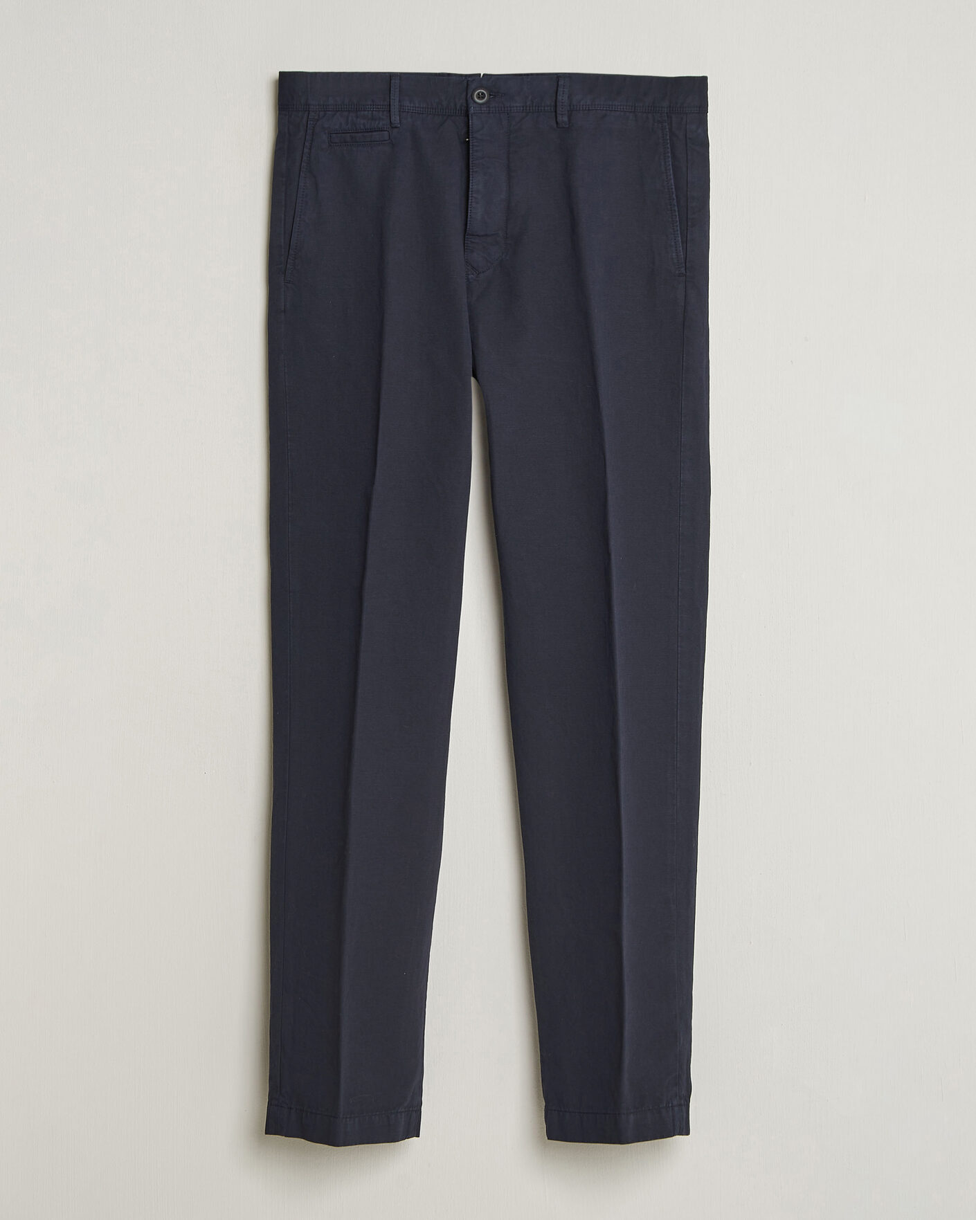Herre | Bukser | Incotex | Regular Fit Cotton/Linen Slacks Navy