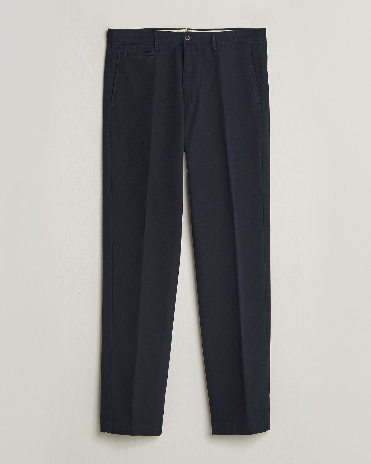 Herre | Bukser | Incotex | Regular Fit Uniform Cotton Slacks Navy