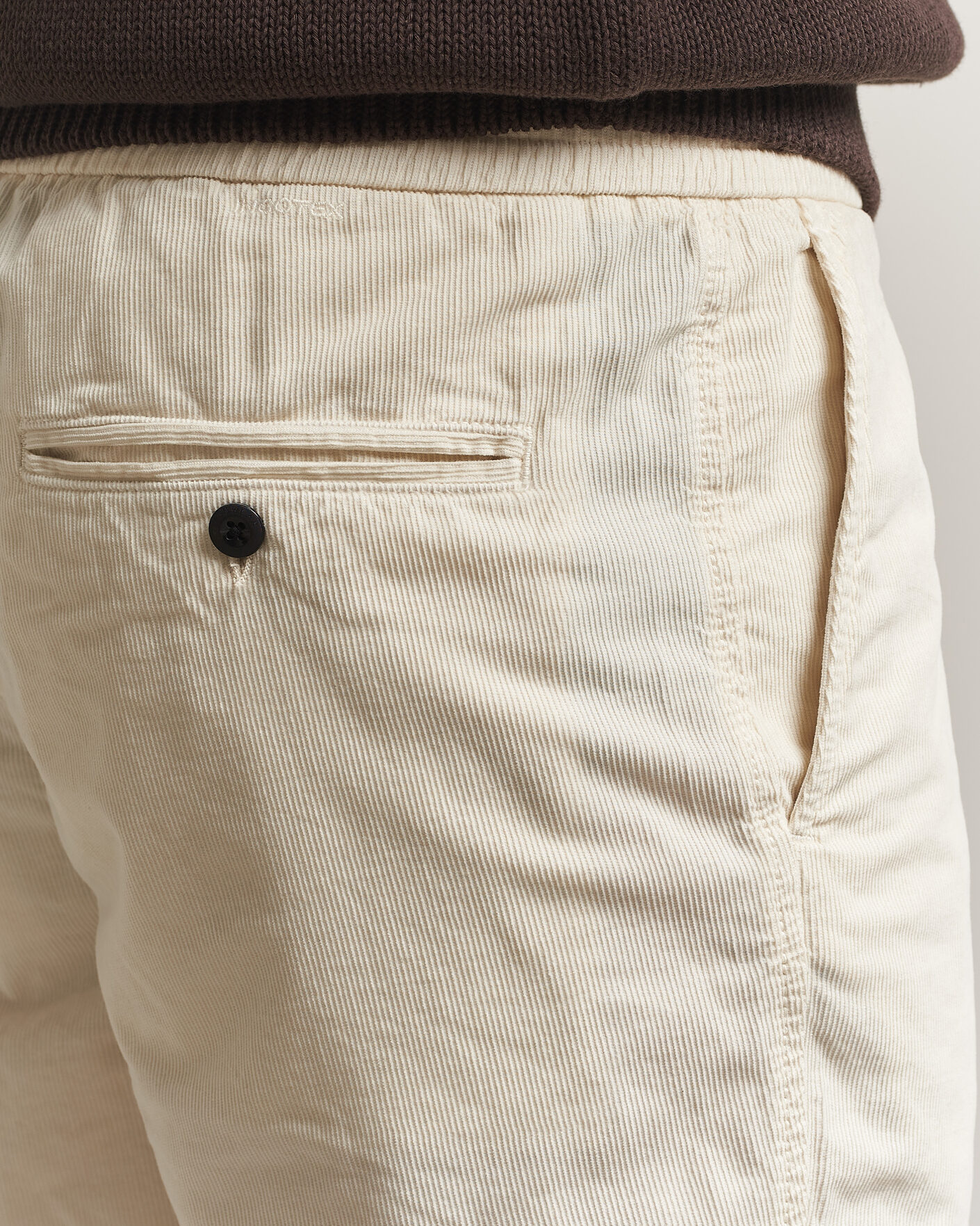 Herre | Shorts | Incotex | Baby Corduroy Drawstring Shorts Off White