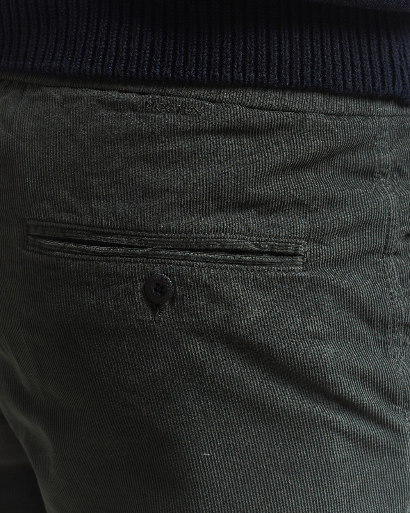 Herre | Shorts | Incotex | Baby Corduroy Drawstring Shorts Dark Green