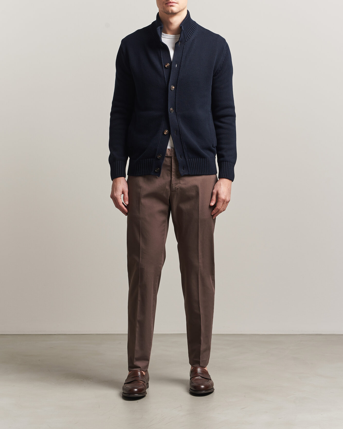 Herre | Bukser | Incotex | Slim Fit Comfort Chinos Dark Brown