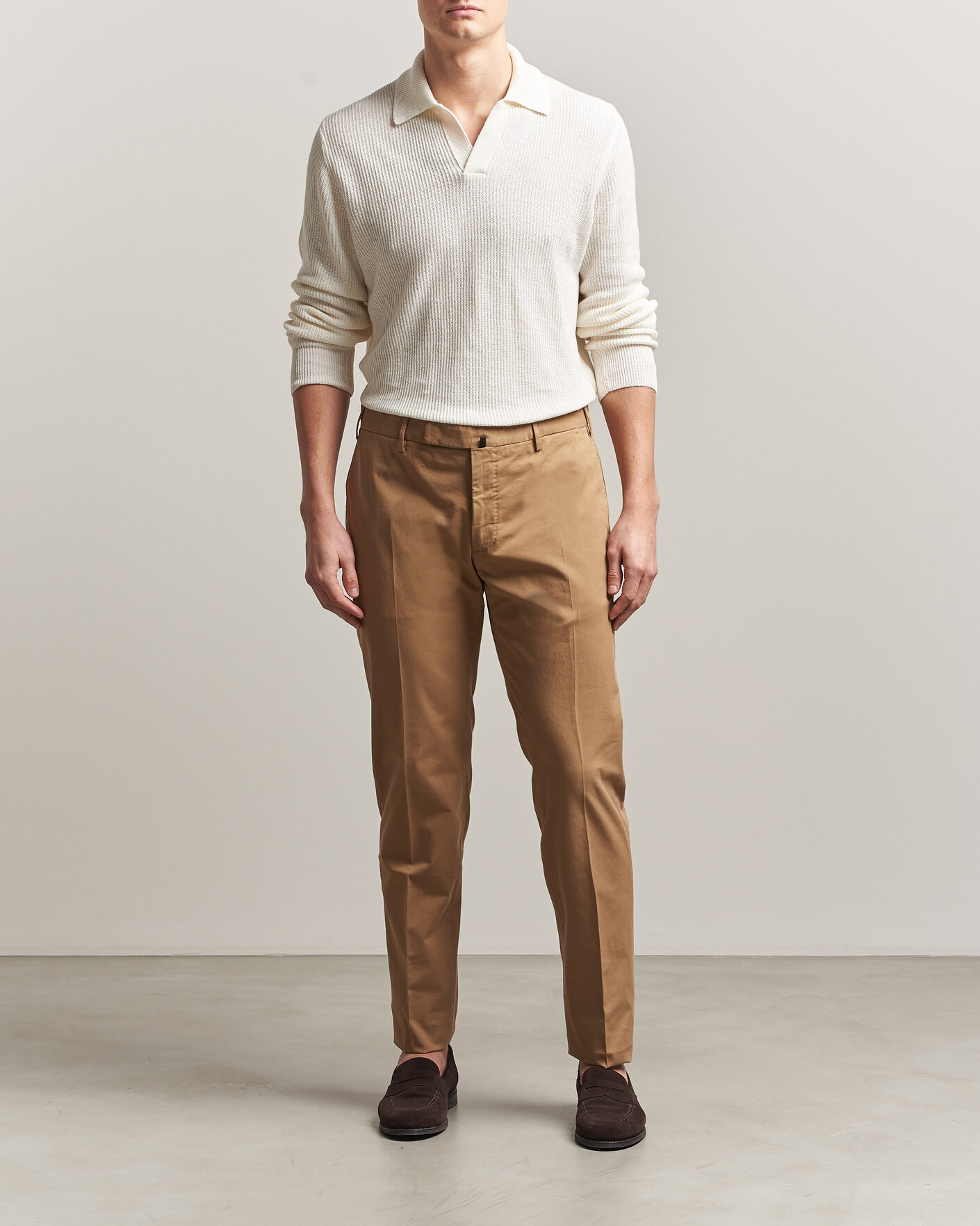 Herre | Bukser | Incotex | Slim Fit Comfort Chinos Khaki