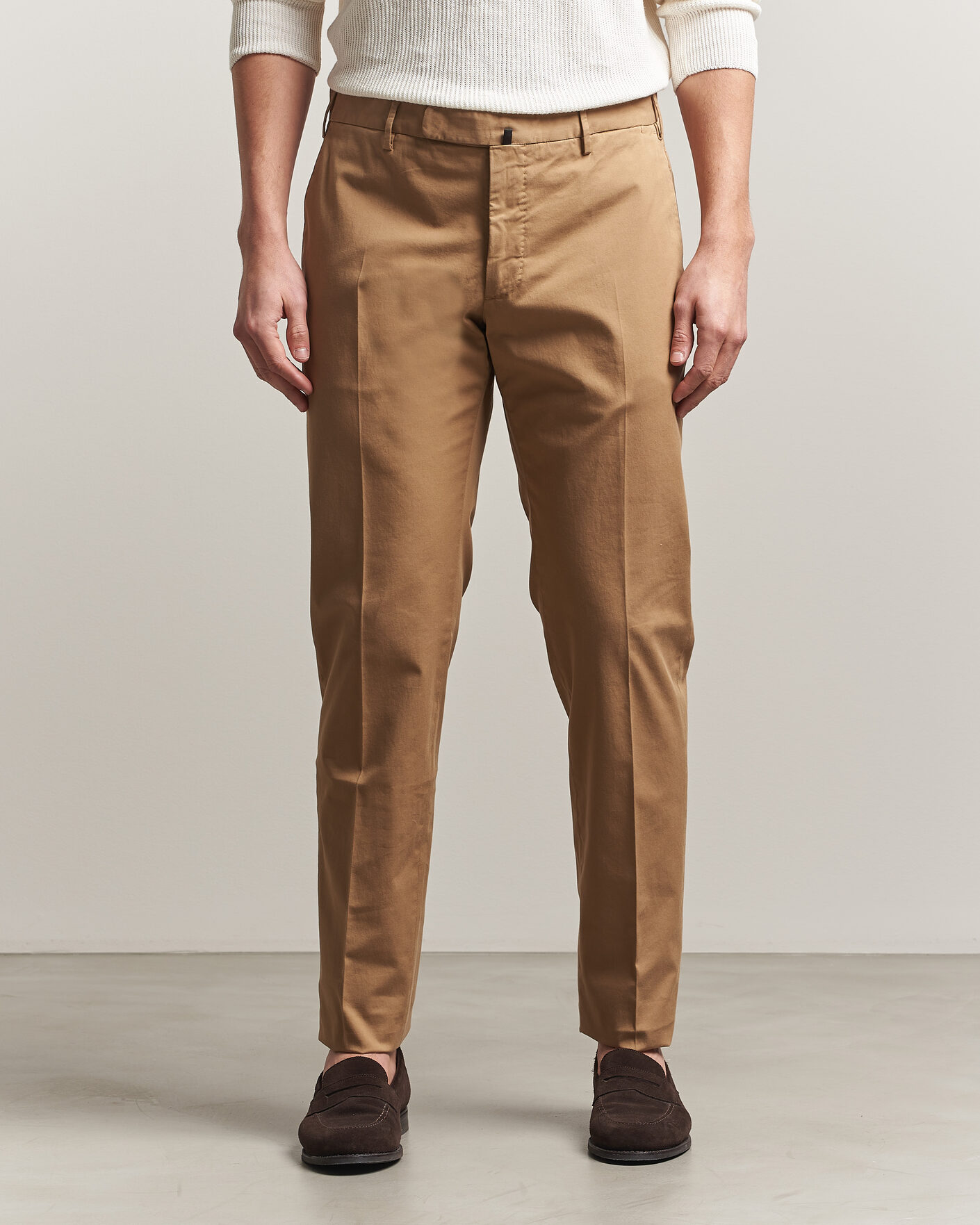 Herre | Bukser | Incotex | Slim Fit Comfort Chinos Khaki