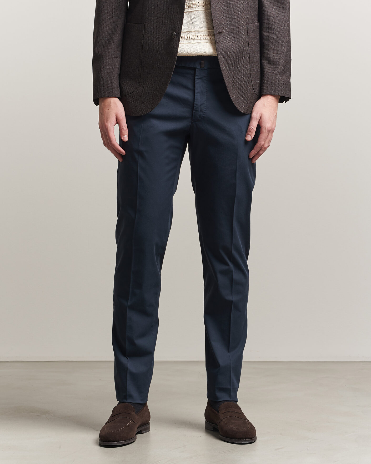 Herre | Bukser | Incotex | Slim Fit Comfort Chinos Navy