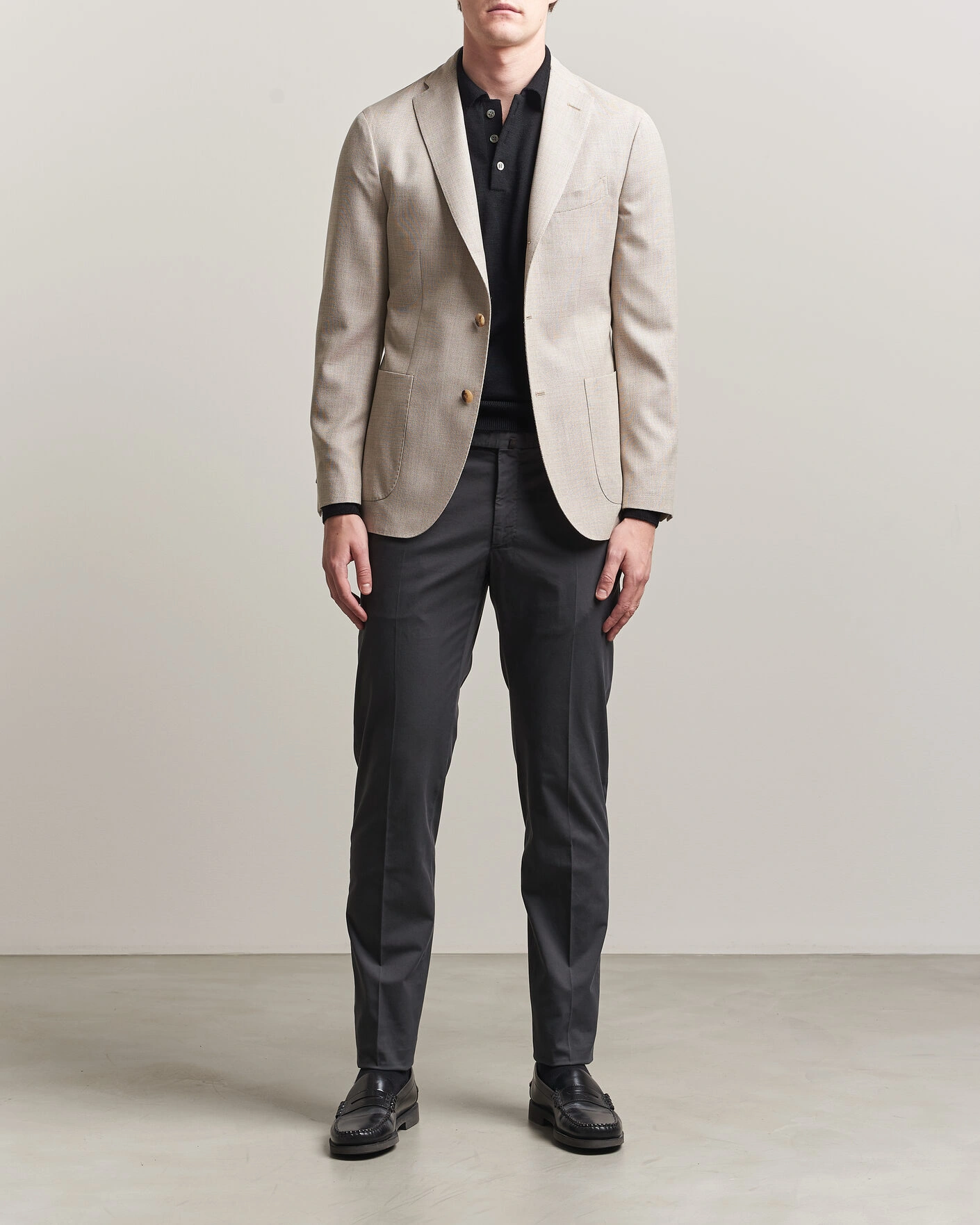 Herre | Bukser | Incotex | Slim Fit Comfort Chinos Dark Grey