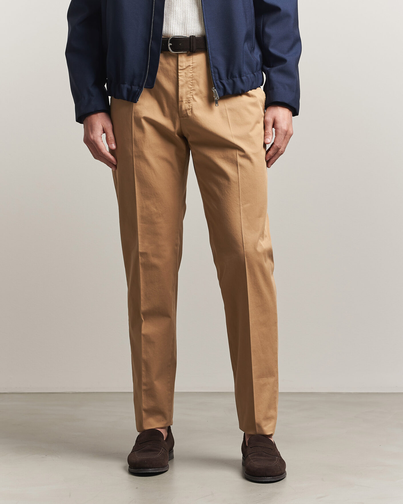 Herre | Bukser | Incotex | Regular Fit Comfort Chinos Khaki