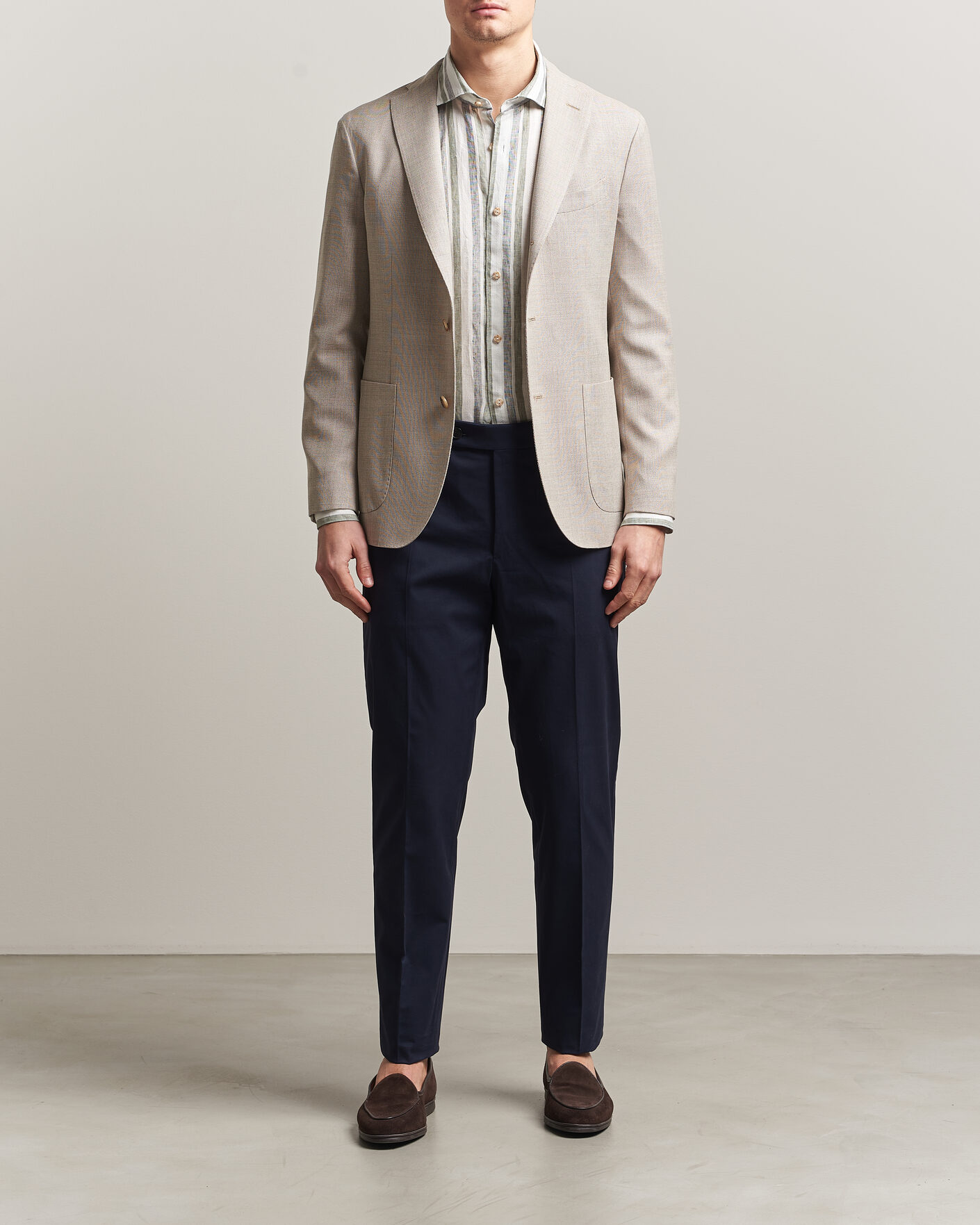 Herre | Bukser | Incotex | Regular Fit Flexgab Cotton Chinos Navy