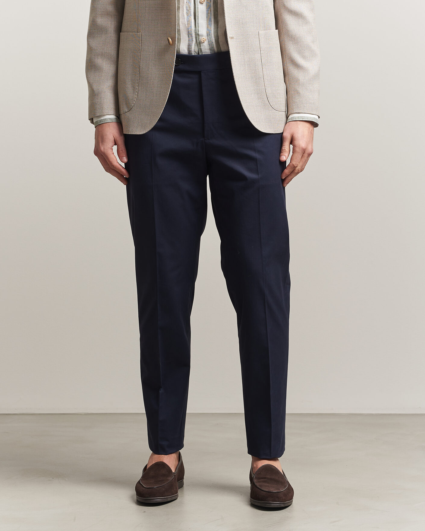 Herre | Bukser | Incotex | Regular Fit Flexgab Cotton Chinos Navy