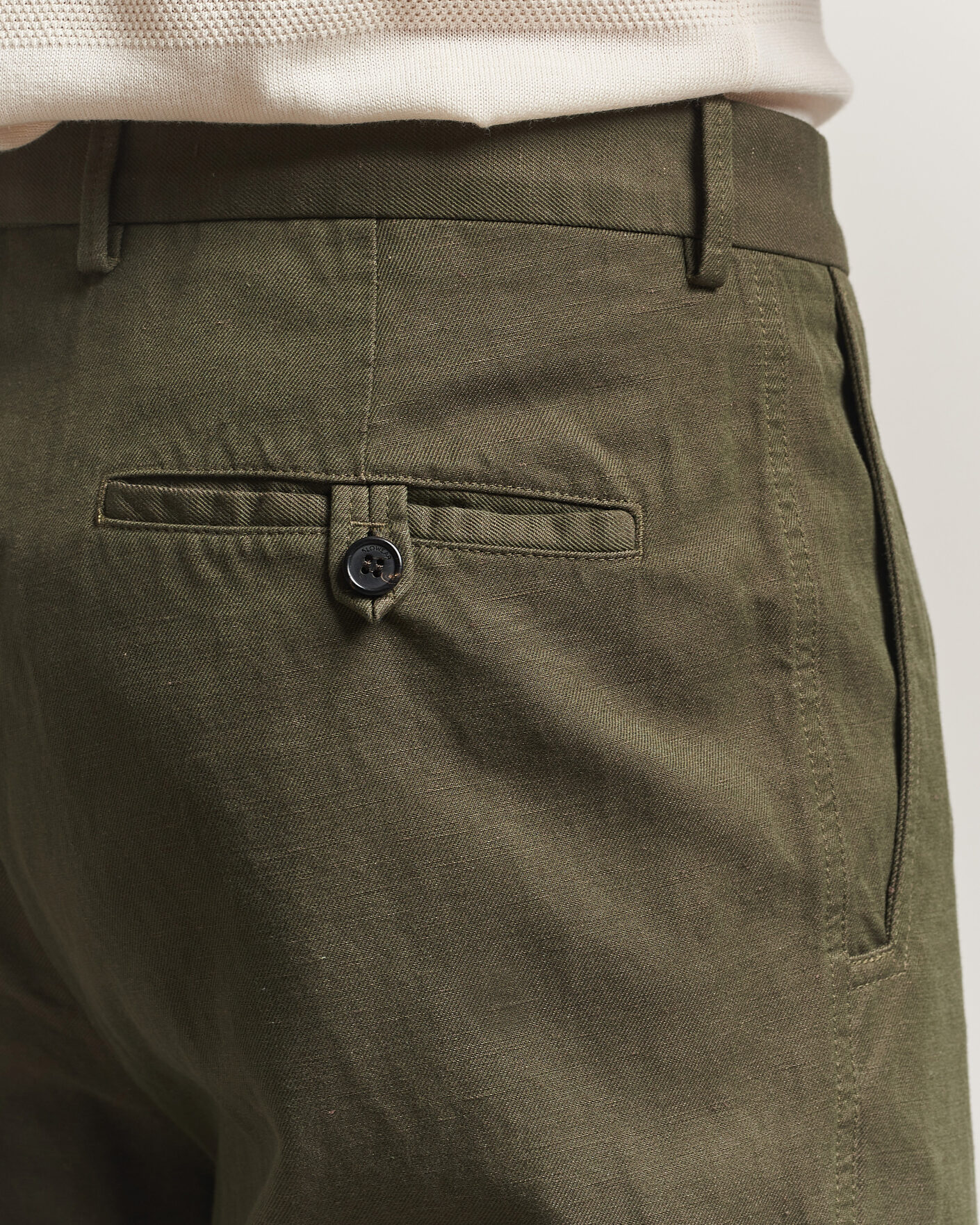 Herre | Bukser | Incotex | Regular Fit Cotton/Linen Drill Trousers Military