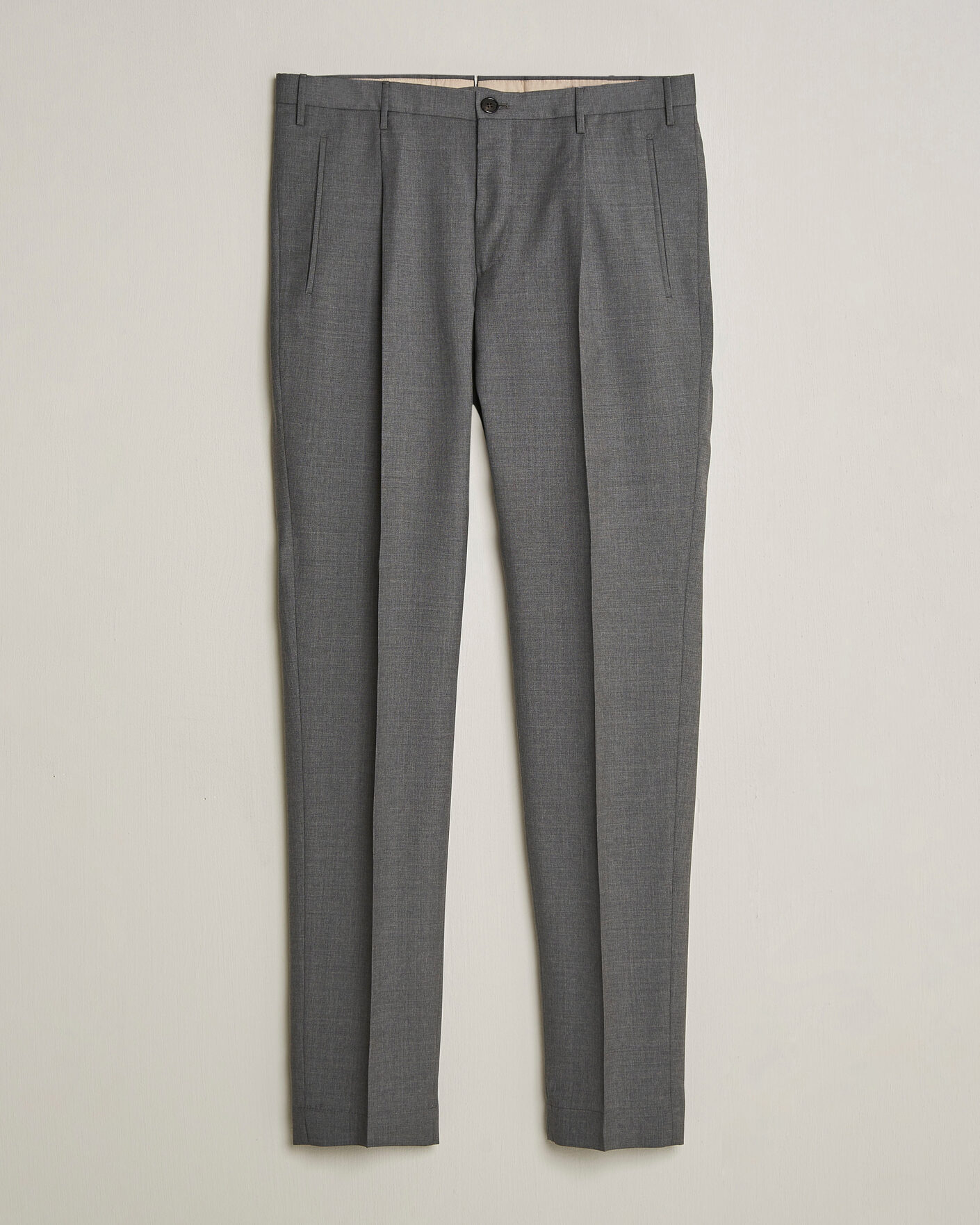 Herre | Bukser | Incotex | Regular Fit Super 100s Wool Pants Grey Melange