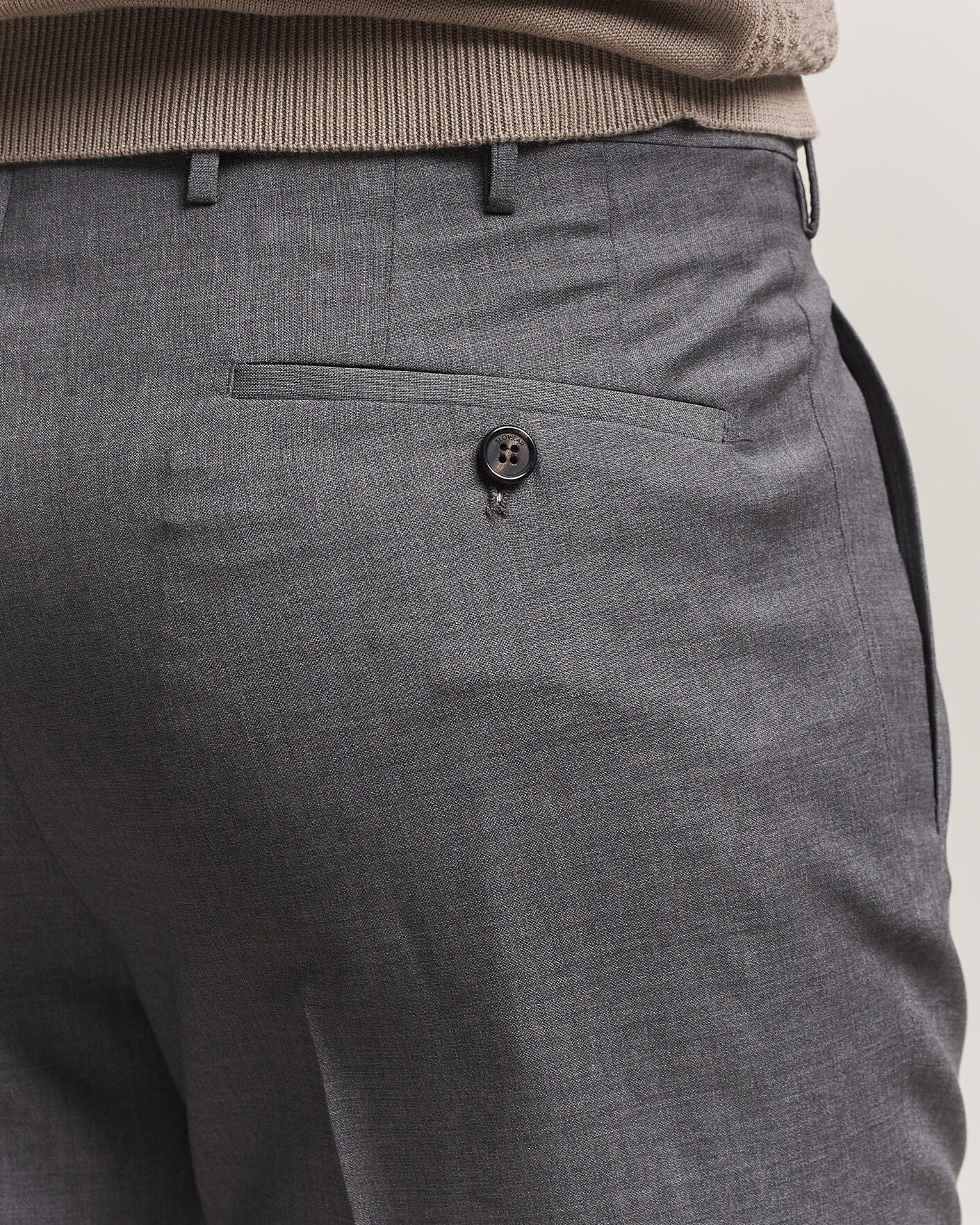 Incotex Regular Fit Super 100s Wool Pants Grey Melange hos