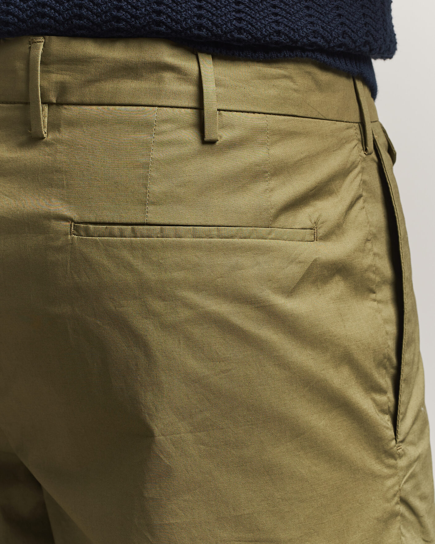 Herre | Shorts | Incotex | Cotton Poplin Shorts Olive