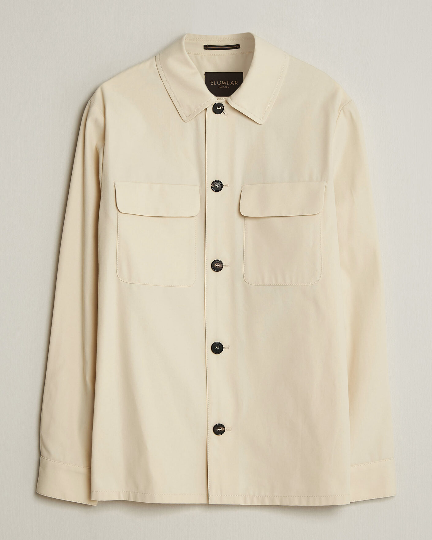Herre | Skjorter | Incotex | Ice Cotton Twill Overshirt Natural
