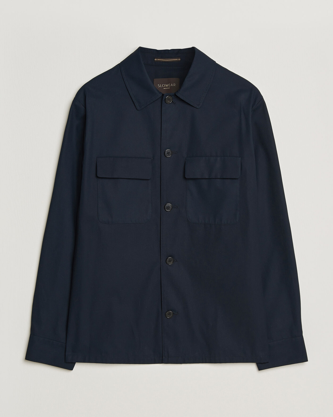 Herre | Skjorter | Incotex | Ice Cotton Twill Overshirt Navy