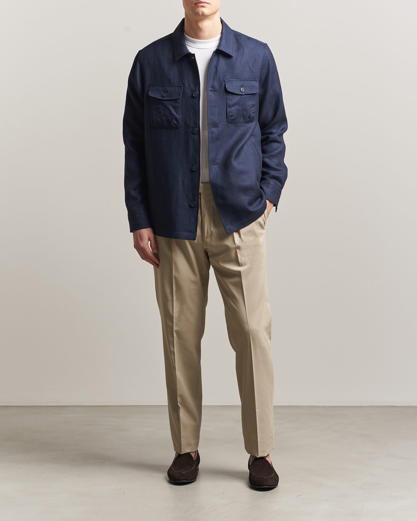Herre | Bukser | Incotex | Ice Cotton Twill Pants Sand