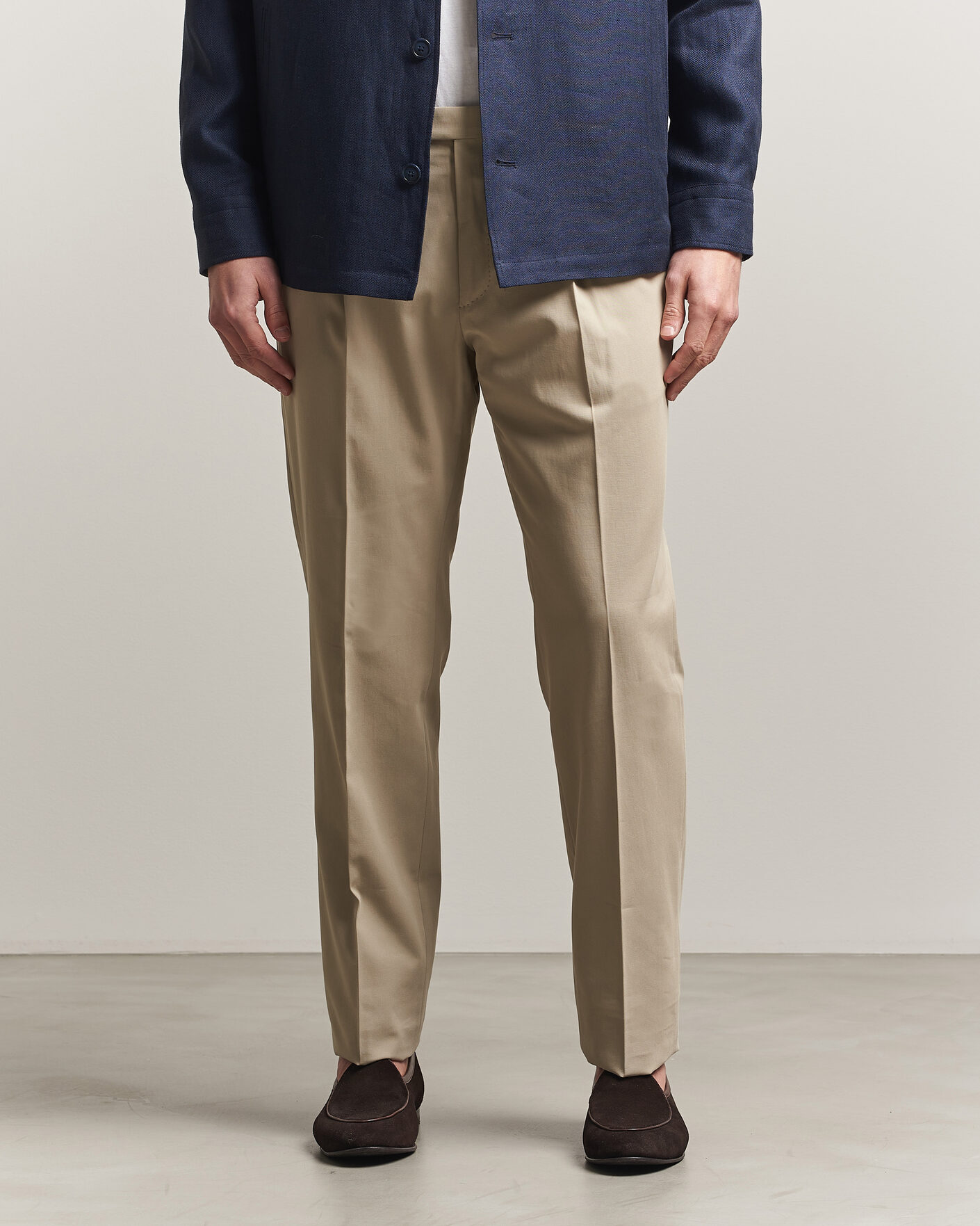 Herre | Bukser | Incotex | Ice Cotton Twill Pants Sand