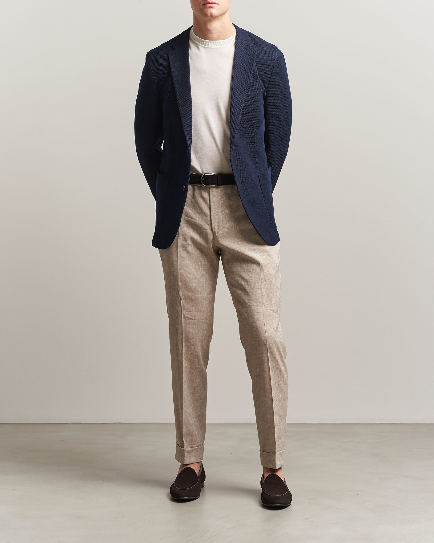 Herre | Dressjakker | Incotex | Unconstructed Jersey Blazer Navy