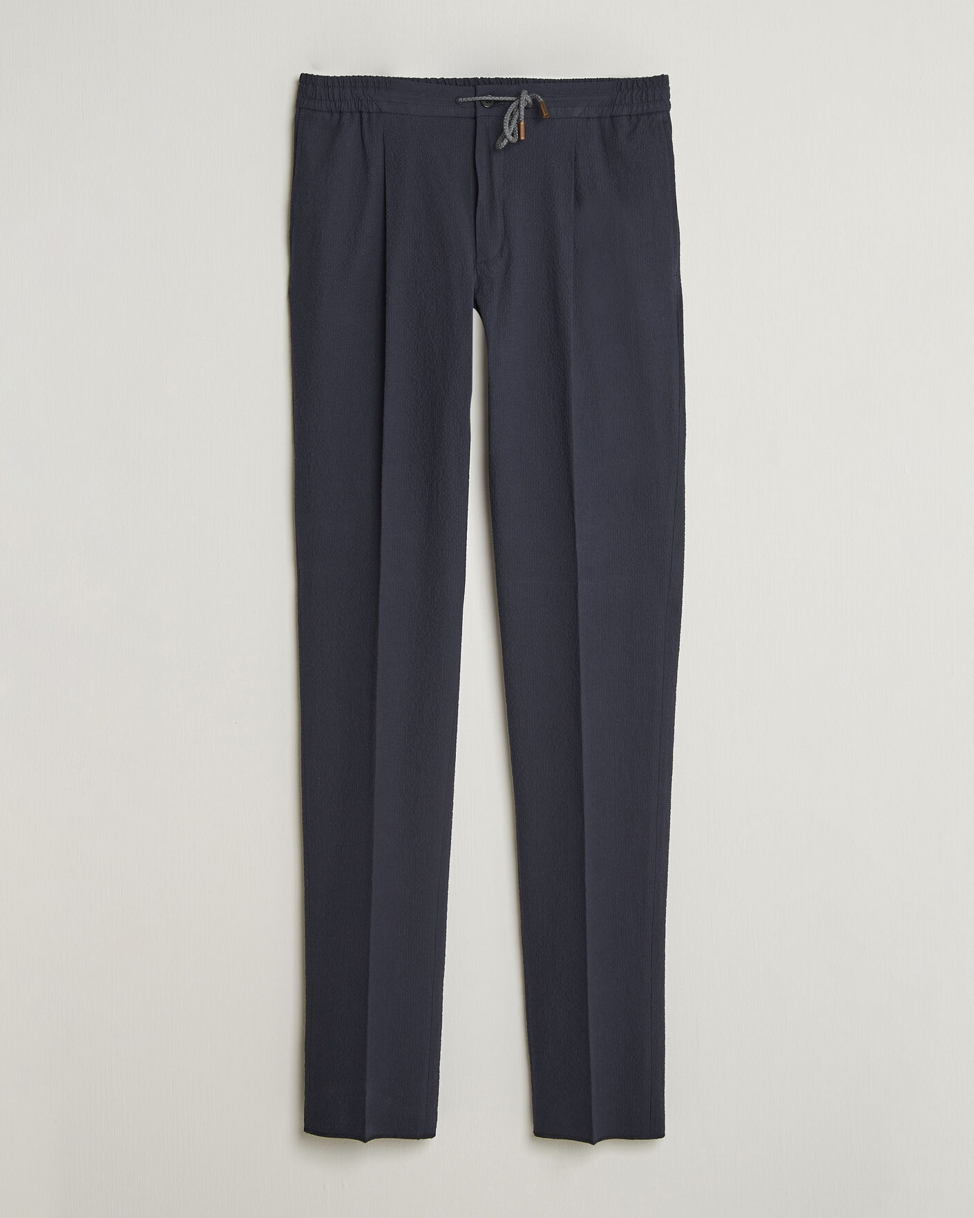 Herre | Bukser | Incotex | Tapered Fit Seersucker Pants Navy