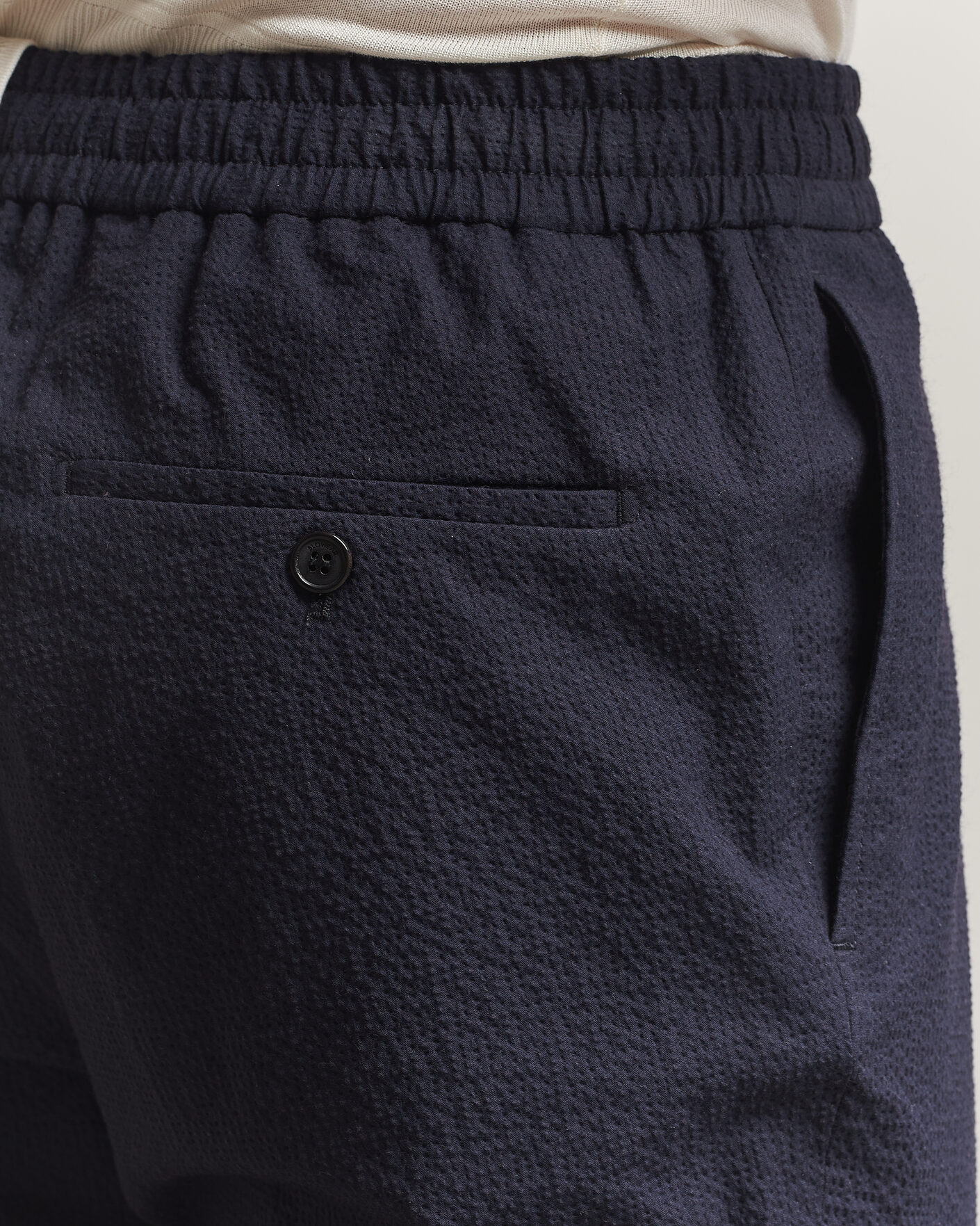 Herre | Bukser | Incotex | Tapered Fit Seersucker Pants Navy