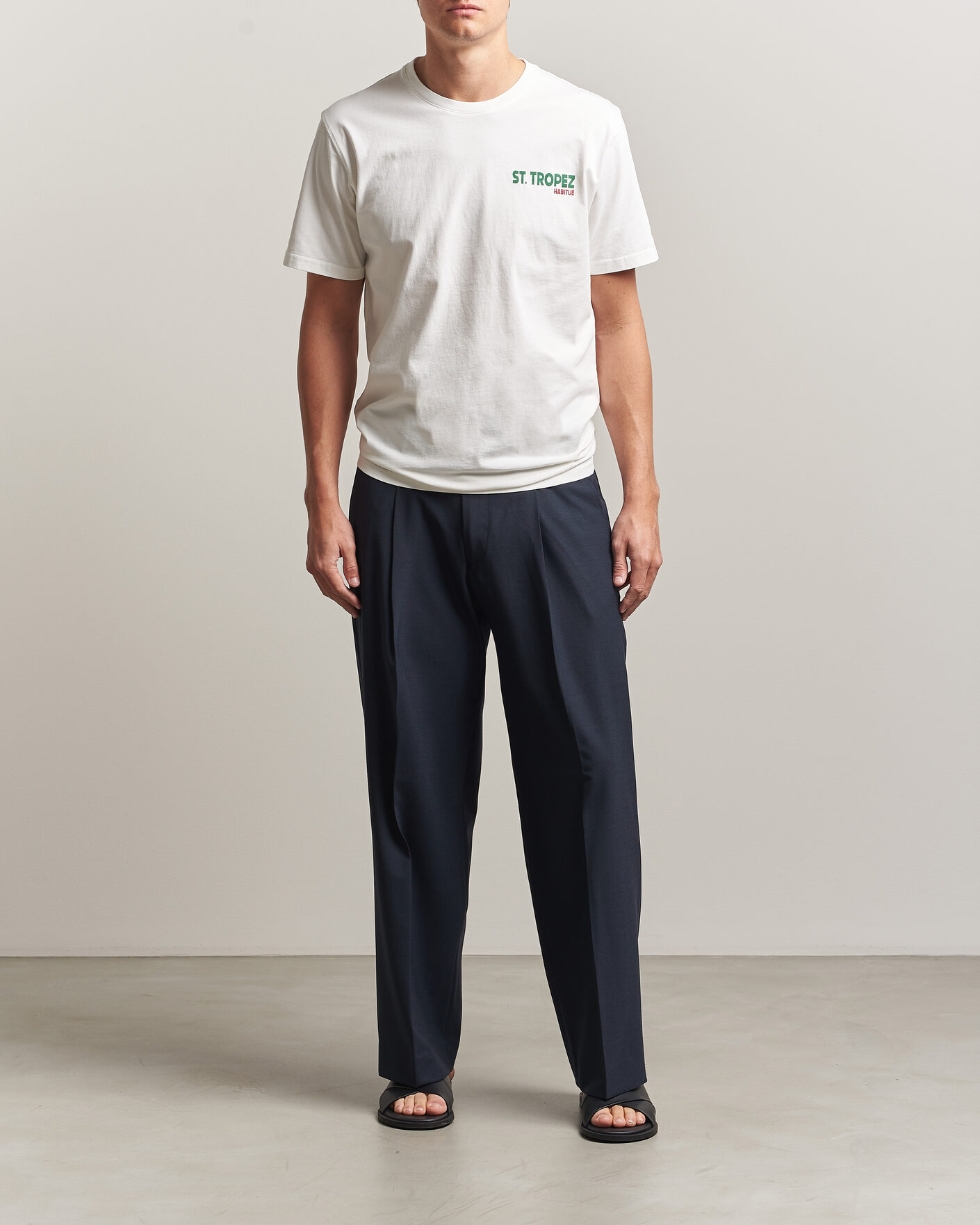 Herre | T-Shirts | MC2 Saint Barth | Back Printed Cotton T-Shirt St Tropez Sun