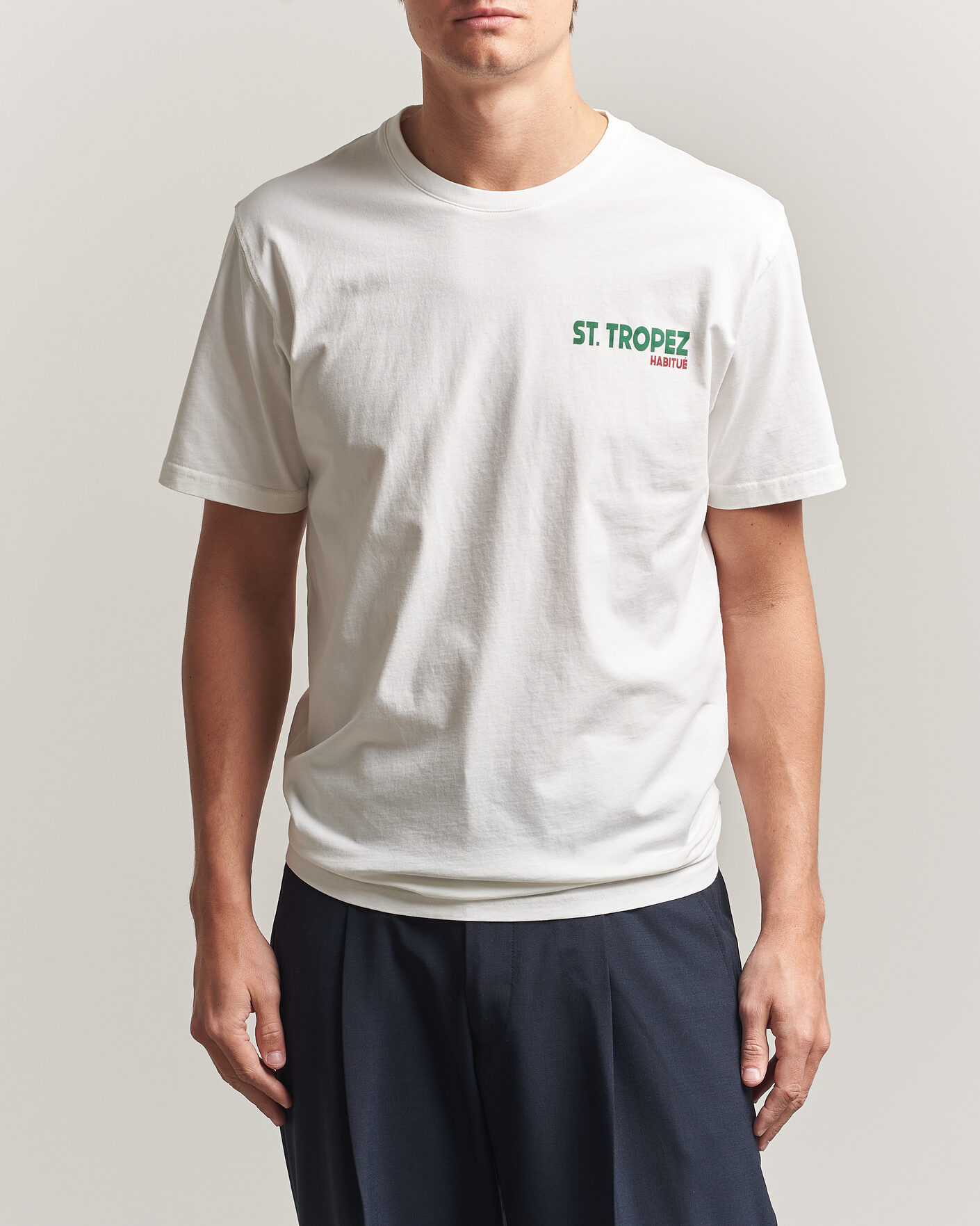 Herre | T-Shirts | MC2 Saint Barth | Back Printed Cotton T-Shirt St Tropez Sun