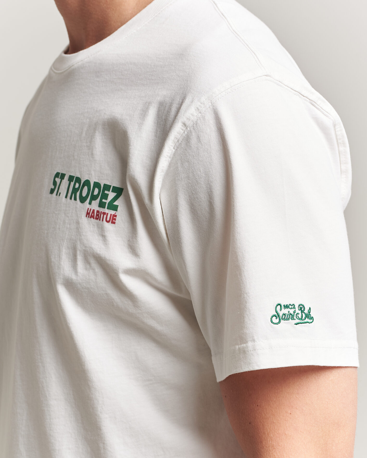 Herre | T-Shirts | MC2 Saint Barth | Back Printed Cotton T-Shirt St Tropez Sun