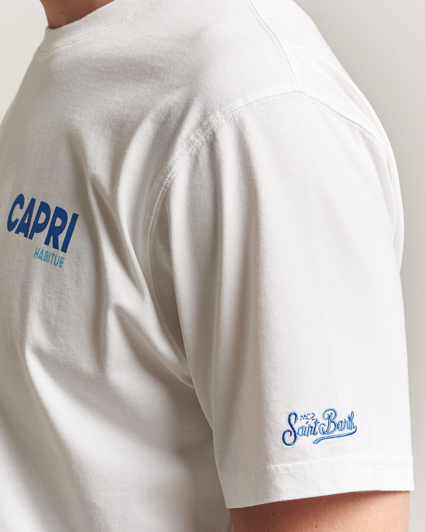 Herre | T-Shirts | MC2 Saint Barth | Back Printed Cotton T-Shirt Capri Summer